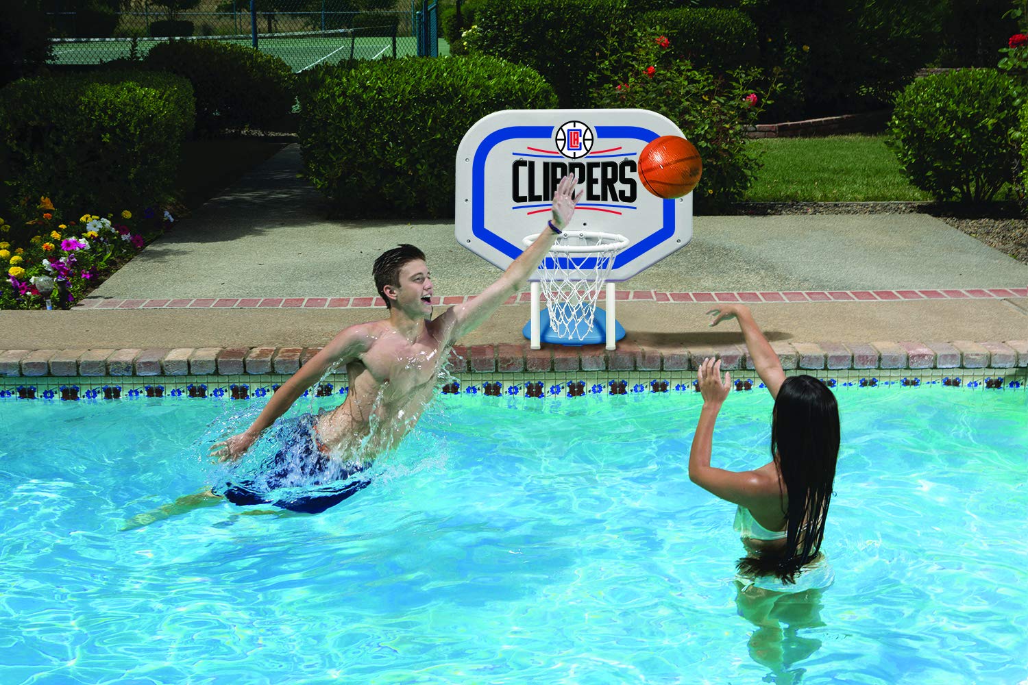 Poolmaster Rebounder Poolside Basketball Game - Portable Inflatable Basketball Hoop for Swimming Pool, Backyard & Beach Fun - Perfect for Kids, Teens & Adults Outdoor Water Games