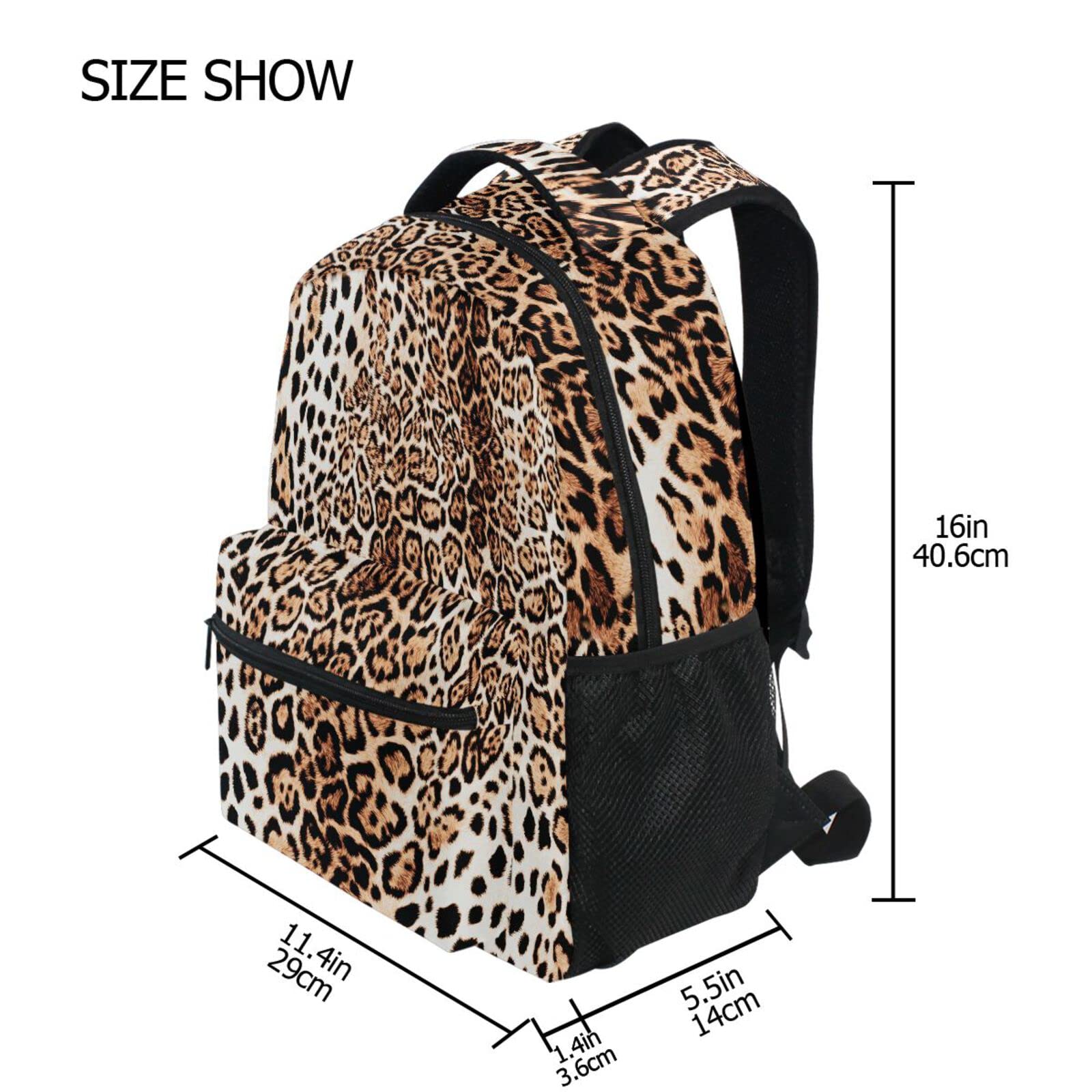 ALAZA Cheetah Leopard Print Animal Abstract Backpack Purse - 16 Inch Multi-Pocket Laptop Book Bag for Women | School, Travel & Work | Personalized Name Card Holder | Stylish Everyday Carry