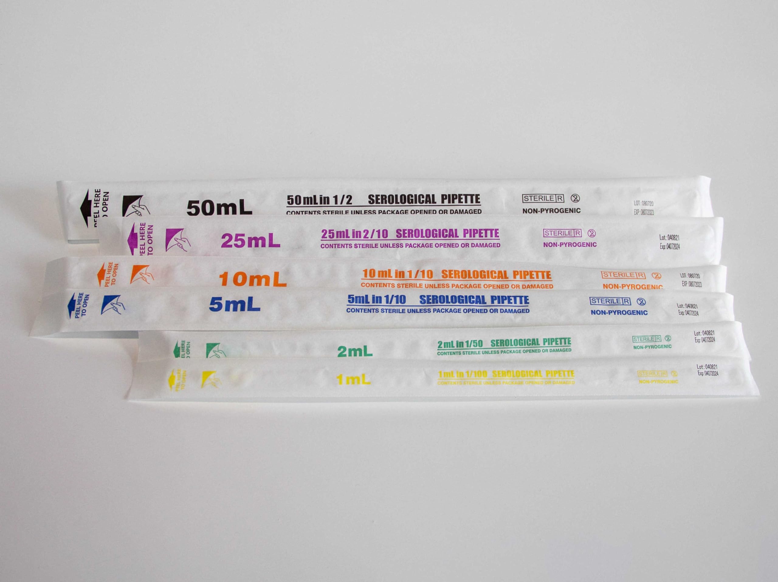 25ML Disposable Sterile Serological Pipettes - Individually Wrapped, Pack of 200 - Perfect for Laboratory, Medical Research, and Cell Culture Applications