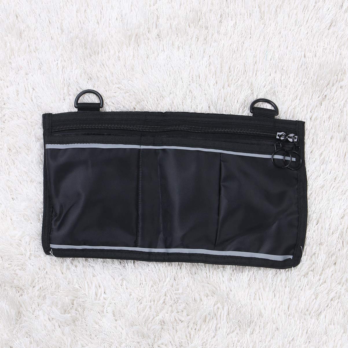DOITOOL Lightweight Wheelchair Side Bag with Multiple Pouches - Travel Wheelchair Storage Organizer for Armrest - Fits Electric Wheelchairs, Mobility Scooters & Walkers (Black) - Perfect for Daily Use, Travel & Outdoor Activities