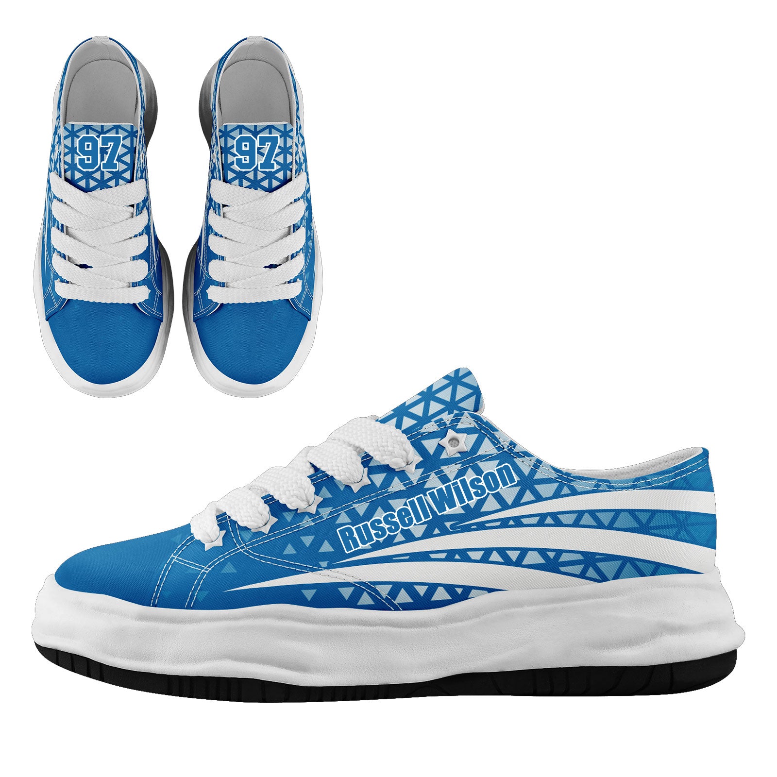 Custom Blue & White Michigan Wolverines Personalized Sneakers - Men's Size 11 (FN038 D023003) - Perfect for Game Day, College Spirit & Fan Apparel