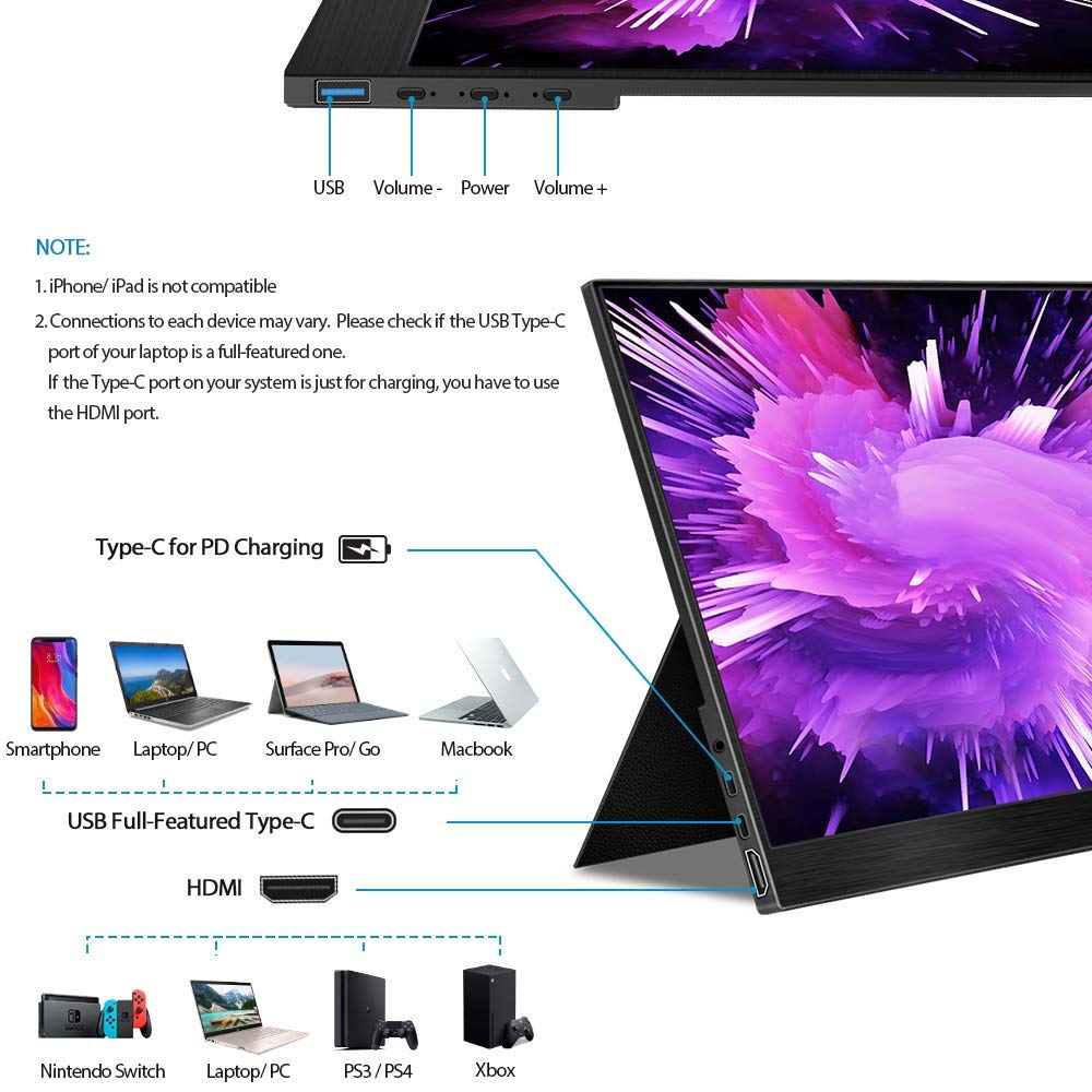 NexiGo 17.3 Inch 144Hz Portable Gaming Monitor - FHD IPS Display with Dual Speakers & Eye Care Technology, HDMI/USB-C for Laptop, PC, Mac, Surface, PS4, Xbox, Switch - Includes Smart Cover (Renewed) - Perfect for Gaming, Work & Travel Entertainment