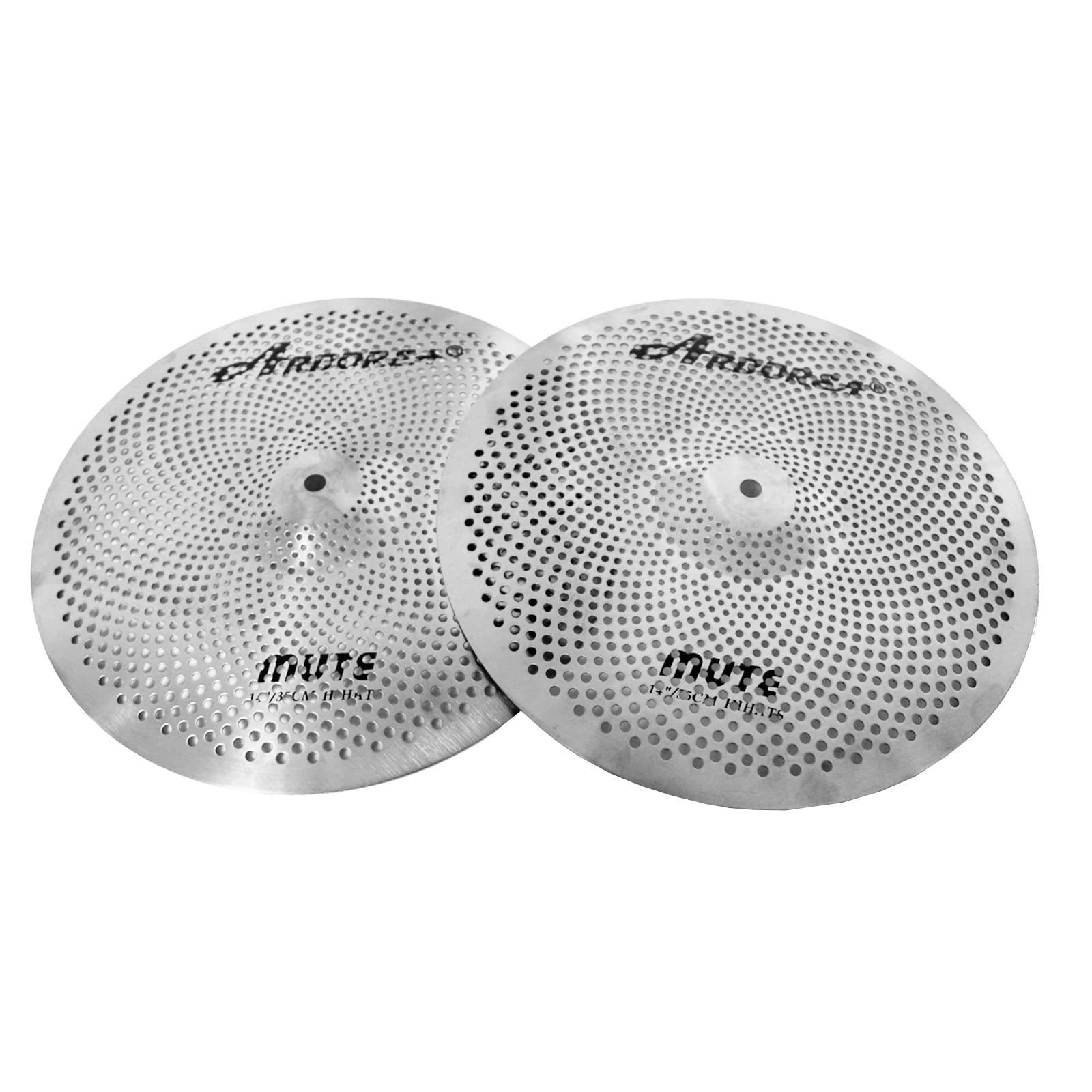 Arborea 5-Piece Low Volume Cymbal Pack - 14” Hi-Hats, 16” Crash, 20” Ride with FREE 10” Splash Cymbal & Bag - Quiet Drum Mute Cymbal Set for Home Practice, Studio Recording & Noise-Sensitive Environments