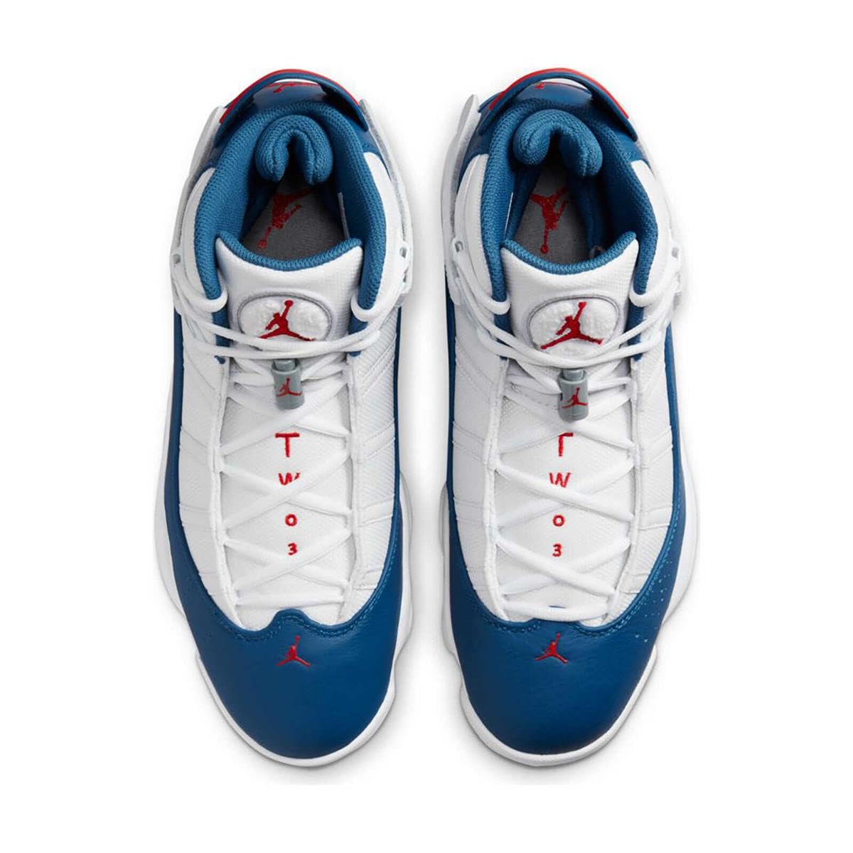 Nike Jordan Men's 6 Rings Basketball Shoes - White/University Red/Light Steel Grey/True Blue (322992-012) | High-Performance Basketball Sneakers for Men | Perfect for Court Play, Streetwear & Sneaker Collectors