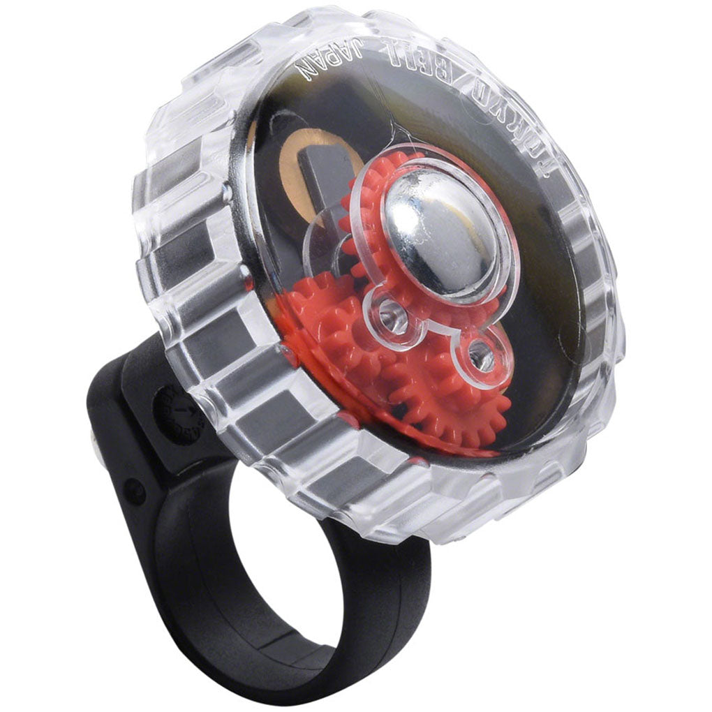 Incredibell Gearbell Bike Bell - Black & Multi-Color with Clear Dome to Show Working Internals | Durable Cycling Accessory for Mountain Bikes, Road Bikes & Commuter Cycling