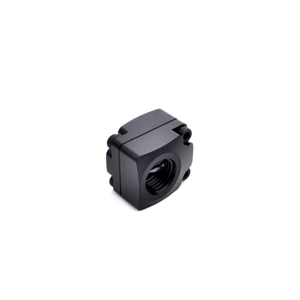 Bitspower Off Center Block - Matt Black Fitting for Custom Water Cooling PC Builds | High-Quality CNC Machined Component for Gaming Rigs & Liquid Cooling Systems