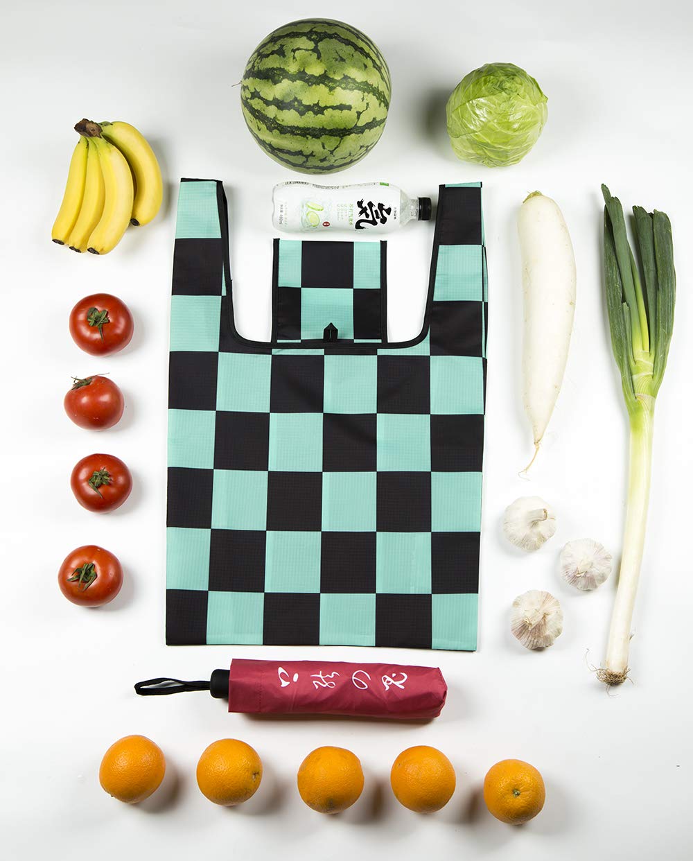 Maxer Japanese Anime Reusable Grocery Tote Bags - 3 Pack XL Eco-Friendly Shopping Bags (50LBS Capacity) for Groceries, Beach, Picnics & Daily Errands