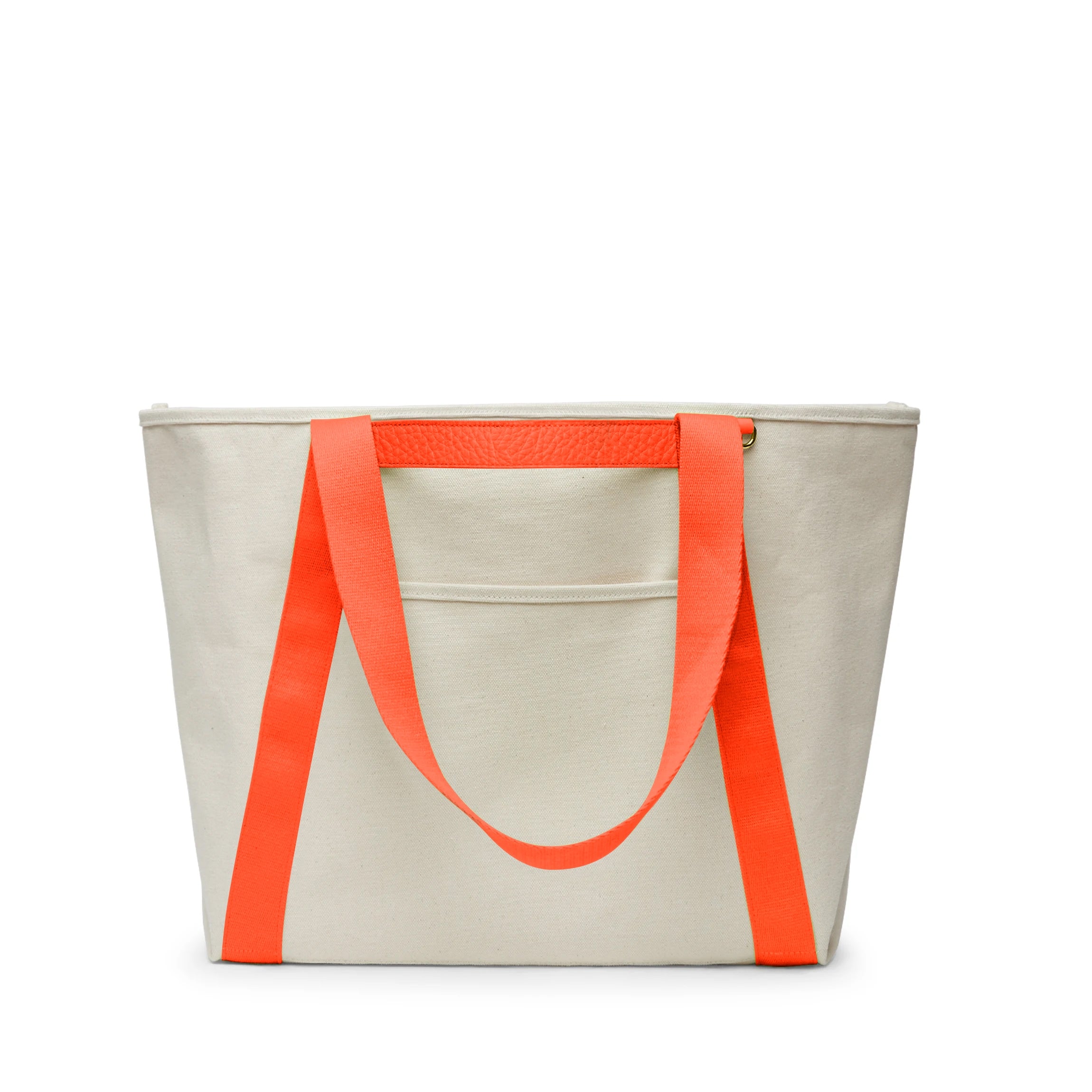 Natural Canvas Beach Tote Bag - Large Reusable Clementine Orange Shopping Tote for Women, Beach, Pool, Travel & Grocery Shopping
