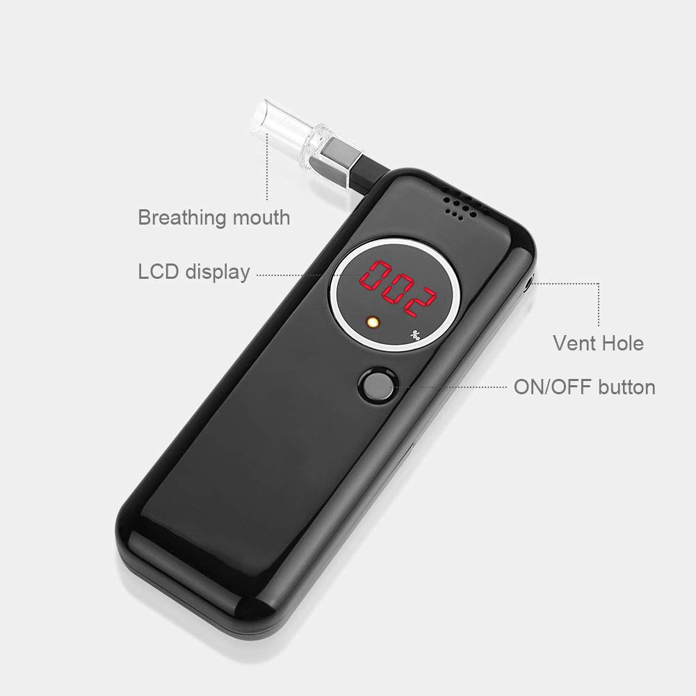 Professional Digital LCD Alcohol Breath Tester - Portable Breathalyzer Analyzer for Car, Home & Workplace Use | Accurate BAC Detection Device for Drivers & Safety Checks