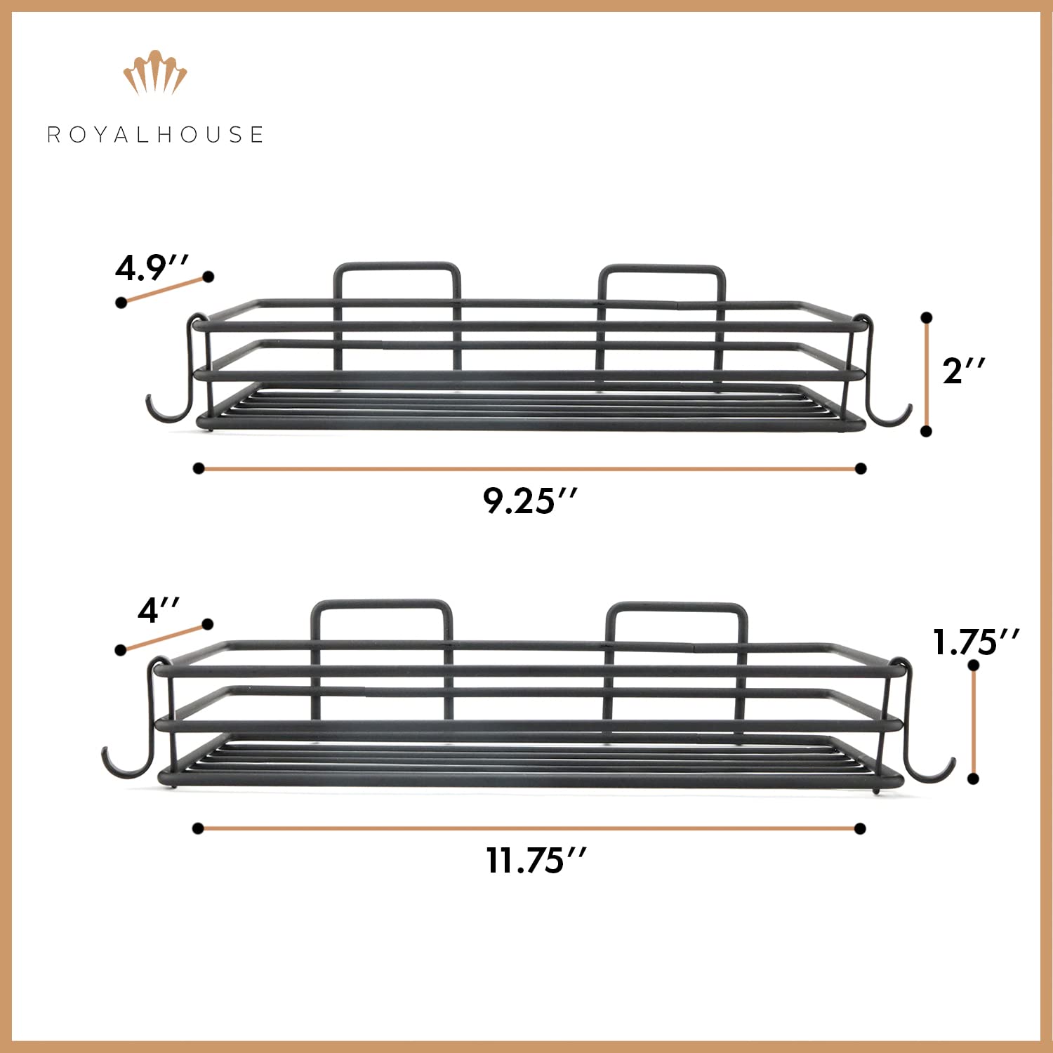 No-Drill Shower Caddy 2-Pack - Wall Mount Stainless Steel Bath Organizer for Shampoo & Soap Storage