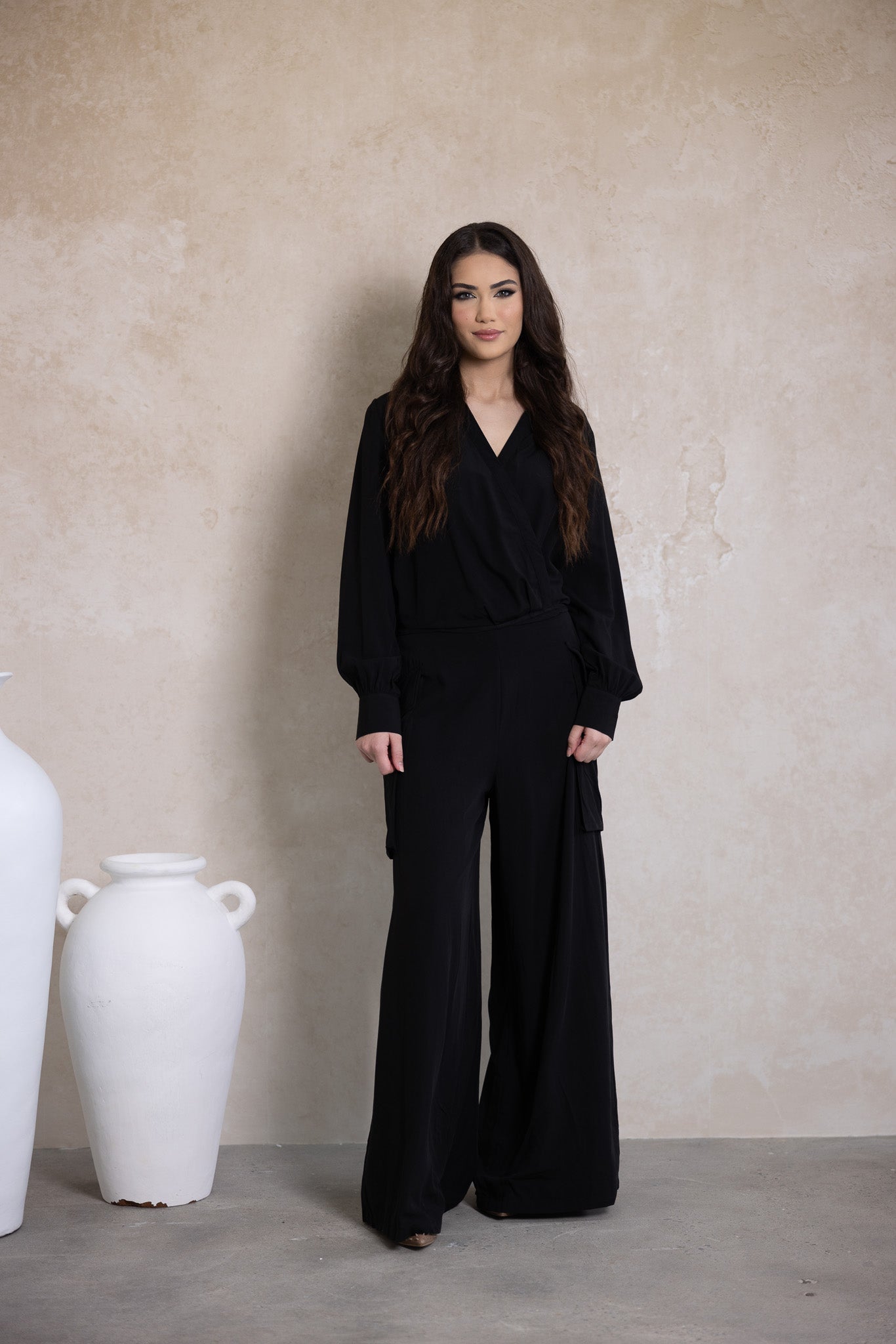 Lydia Pocket Wide Leg Pants for Women - Comfortable High Waist Trousers with Side Pockets | Perfect for Work, Travel & Casual Outfits