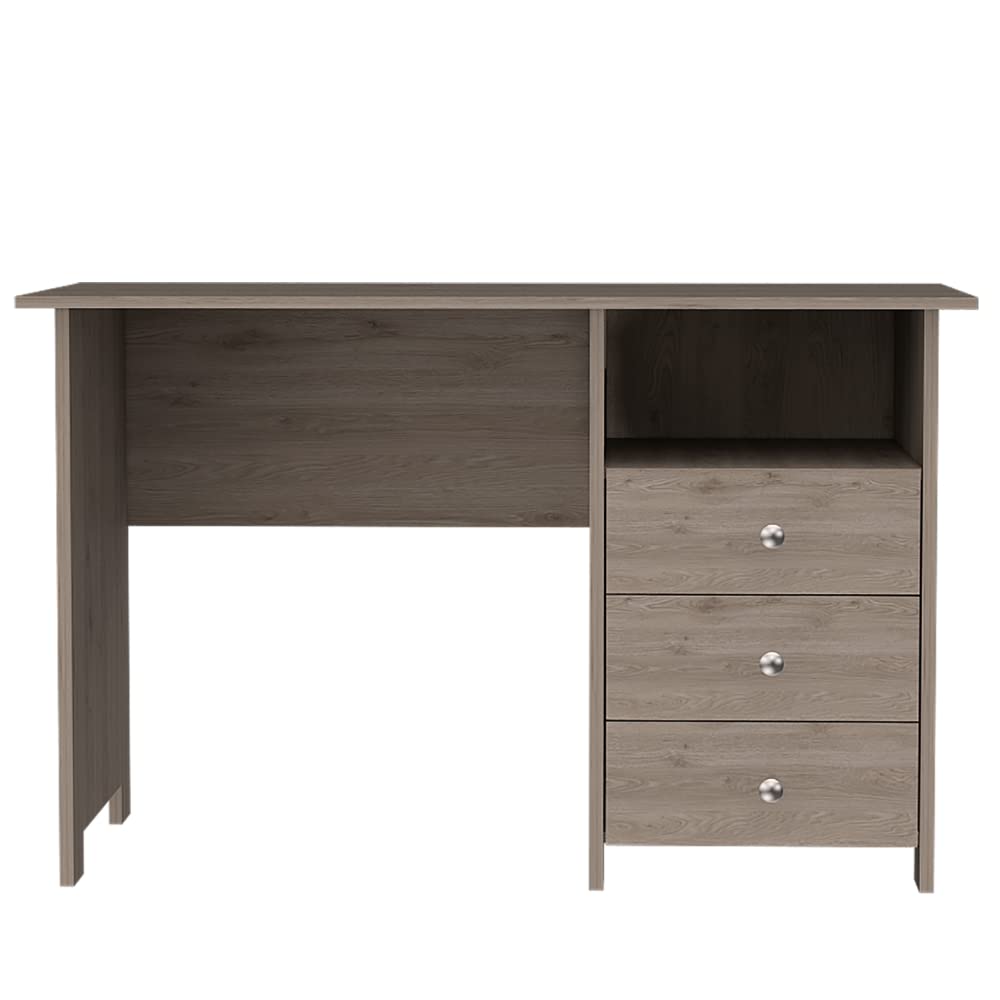 Modern Engineered Wood Ash Bianco Computer Desk - Home Office Workstation for Writing, Gaming & Study | Tuhome