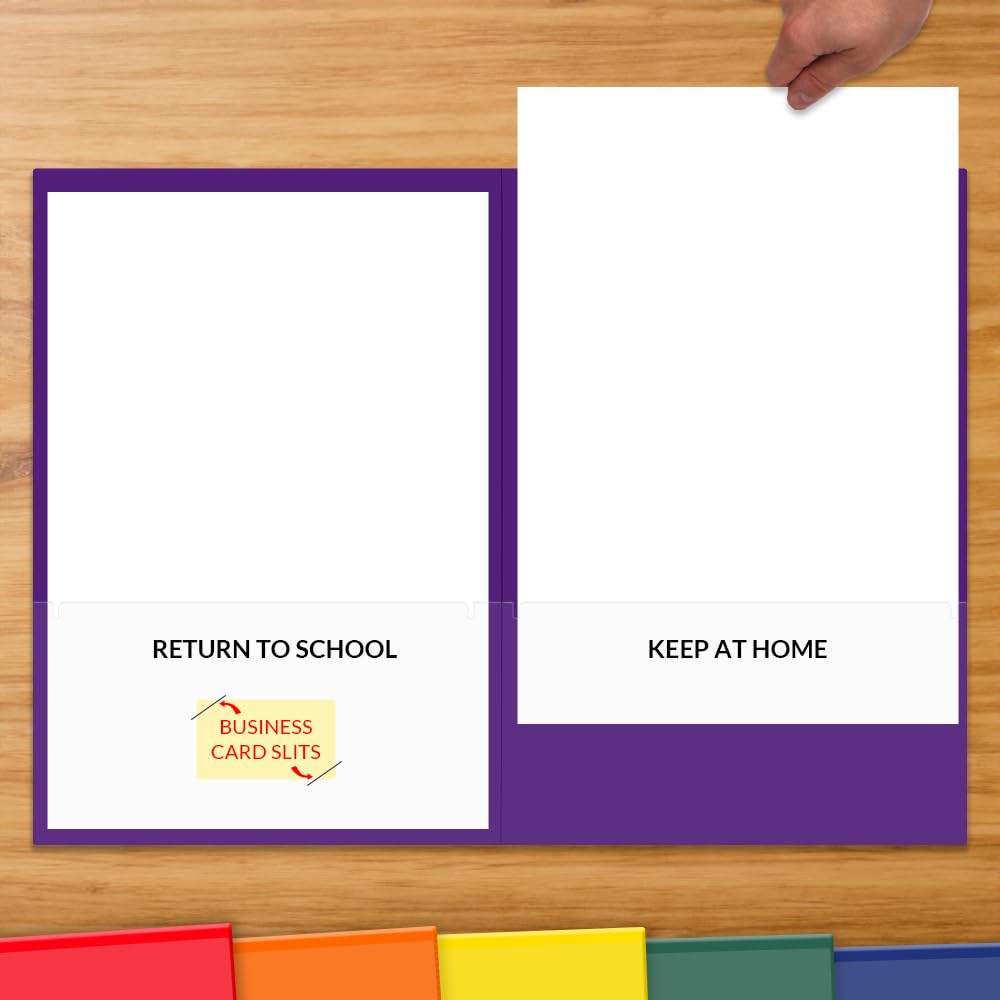 StoreSMART 300-Pack Plastic School & Home Folders - 6 Bright Primary Colors (50 Each) - Durable Archival Folders Made in USA - Perfect for Classroom Organization, Office Filing & Home Document Storage (SH900PCP300ENG)