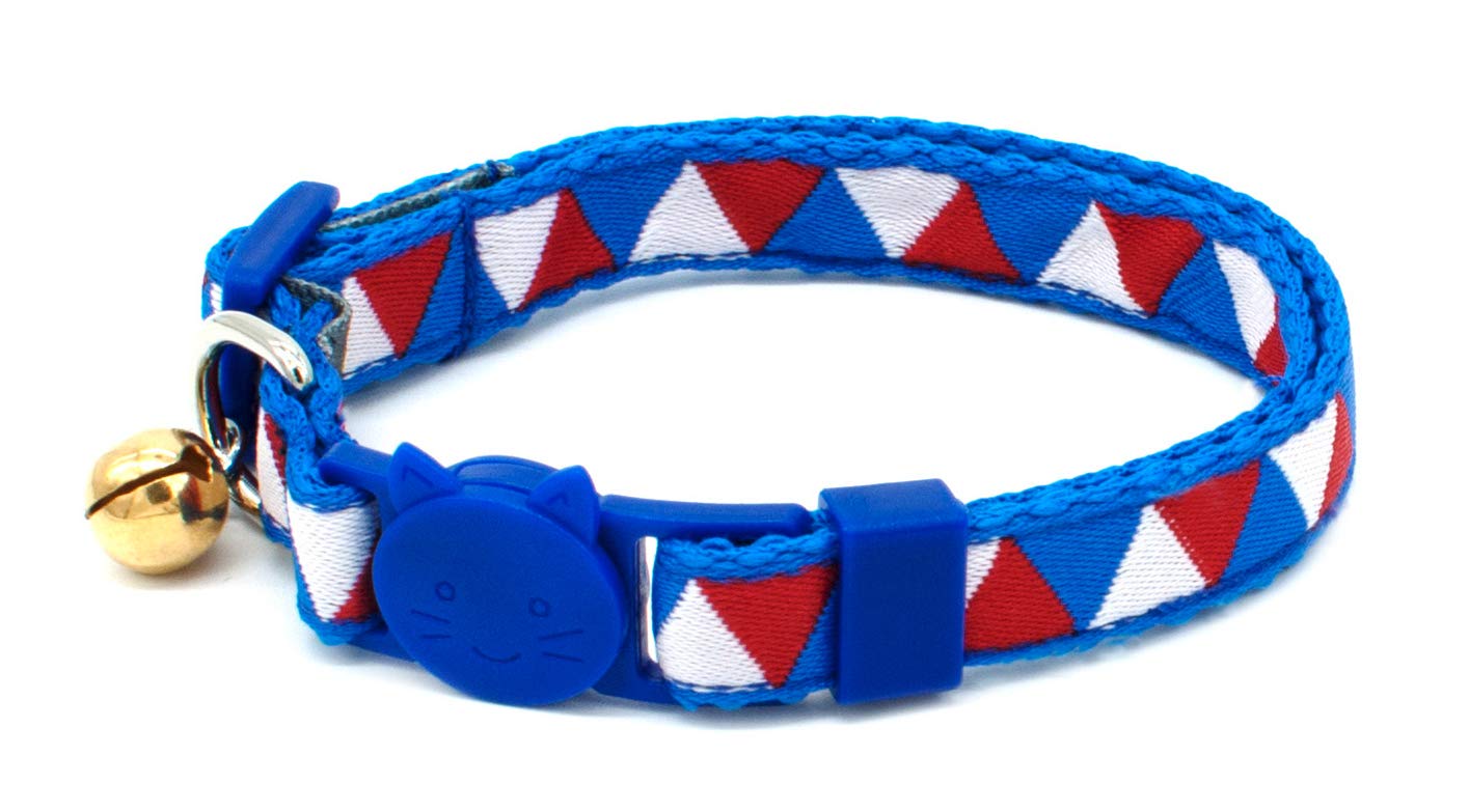 Geometric Breakaway Cat Collar - Safe Quick Release Pet Collar with Reflective Strip for Indoor/Outdoor Cats - Perfect for Daily Walks & Nighttime Safety