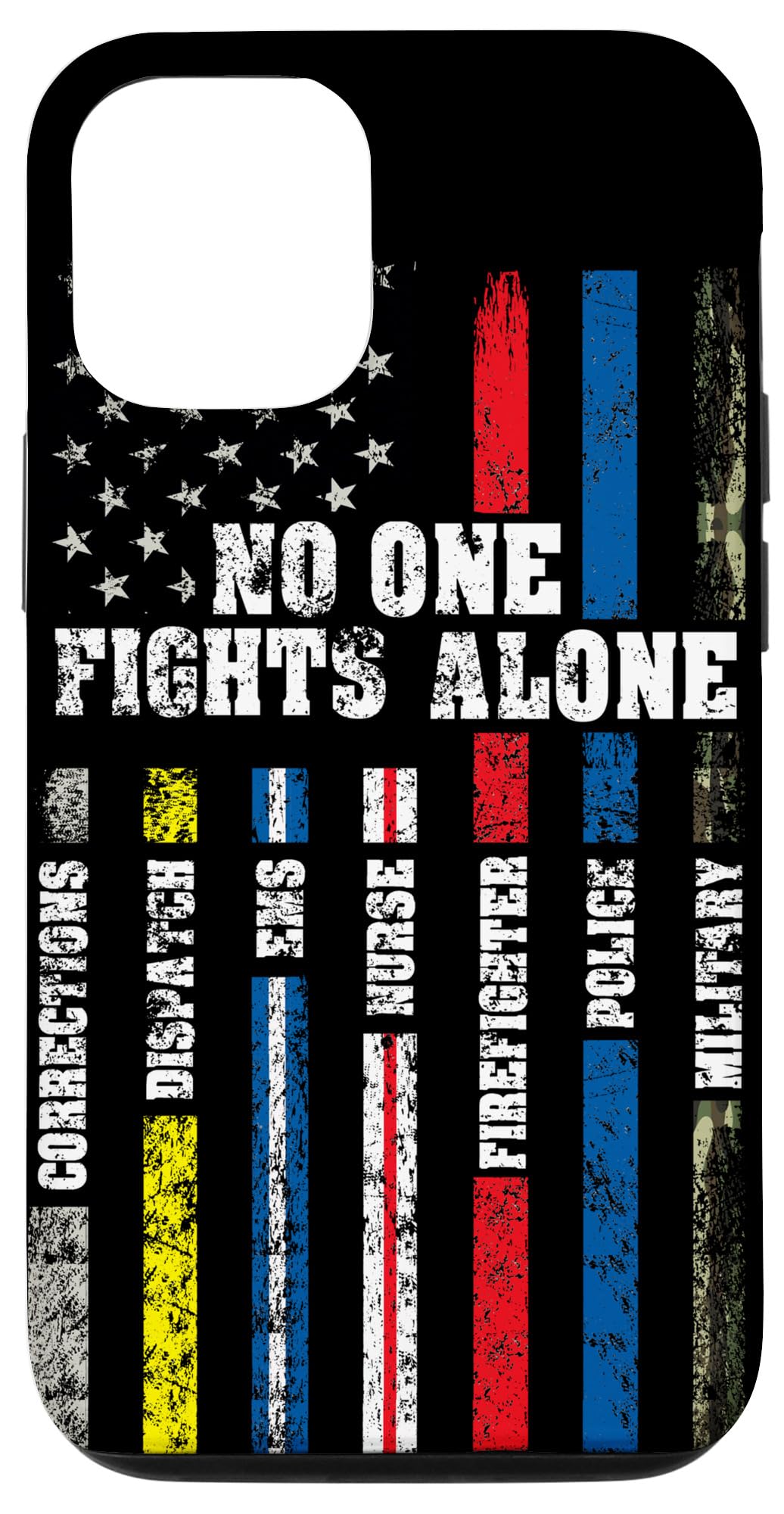 Thin Line American Flag iPhone 12/12 Pro Case - Police, Firefighter, Military & First Responder Phone Cover - Perfect for Everyday Use & Showing Support
