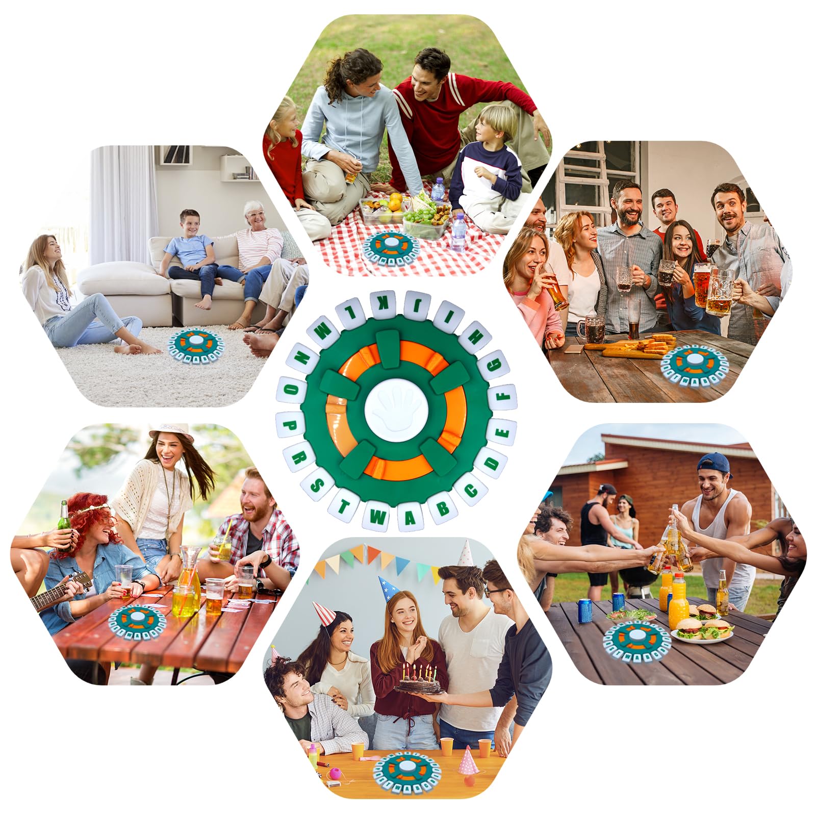 Fast-Paced Word Game Timer for Adults & Families - Portable Card Game with Countdown Challenge, Fun Learning Game for All Ages (Green & White) - Perfect for Parties, Game Nights & Classroom Activities