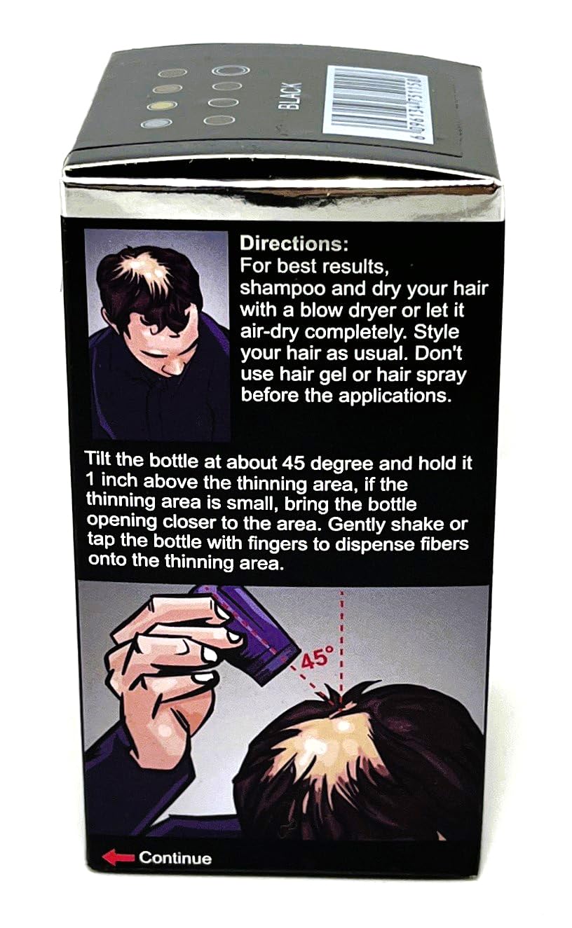 Nutrigenix Hair Building Fiber for Thinning Hair - Natural Black 25g | Instant Hair Thickening & Volumizing | Perfect for Men & Women with Hair Loss