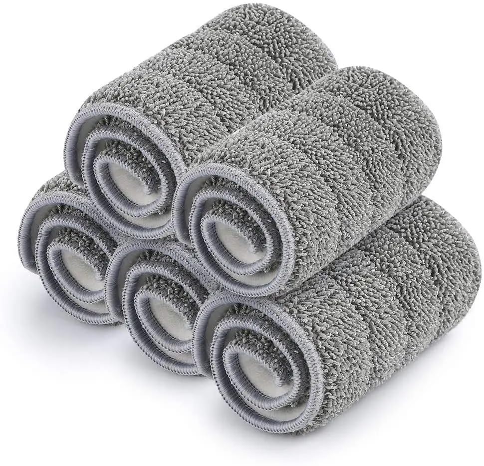 EZ Living 5-Pack Microfiber Mop Head Refills for Wet/Dry & Spray Mops - Reusable, Washable & Heavy Duty Cleaning Pads - Perfect for Hardwood Floors, Tile & Laminate Surfaces