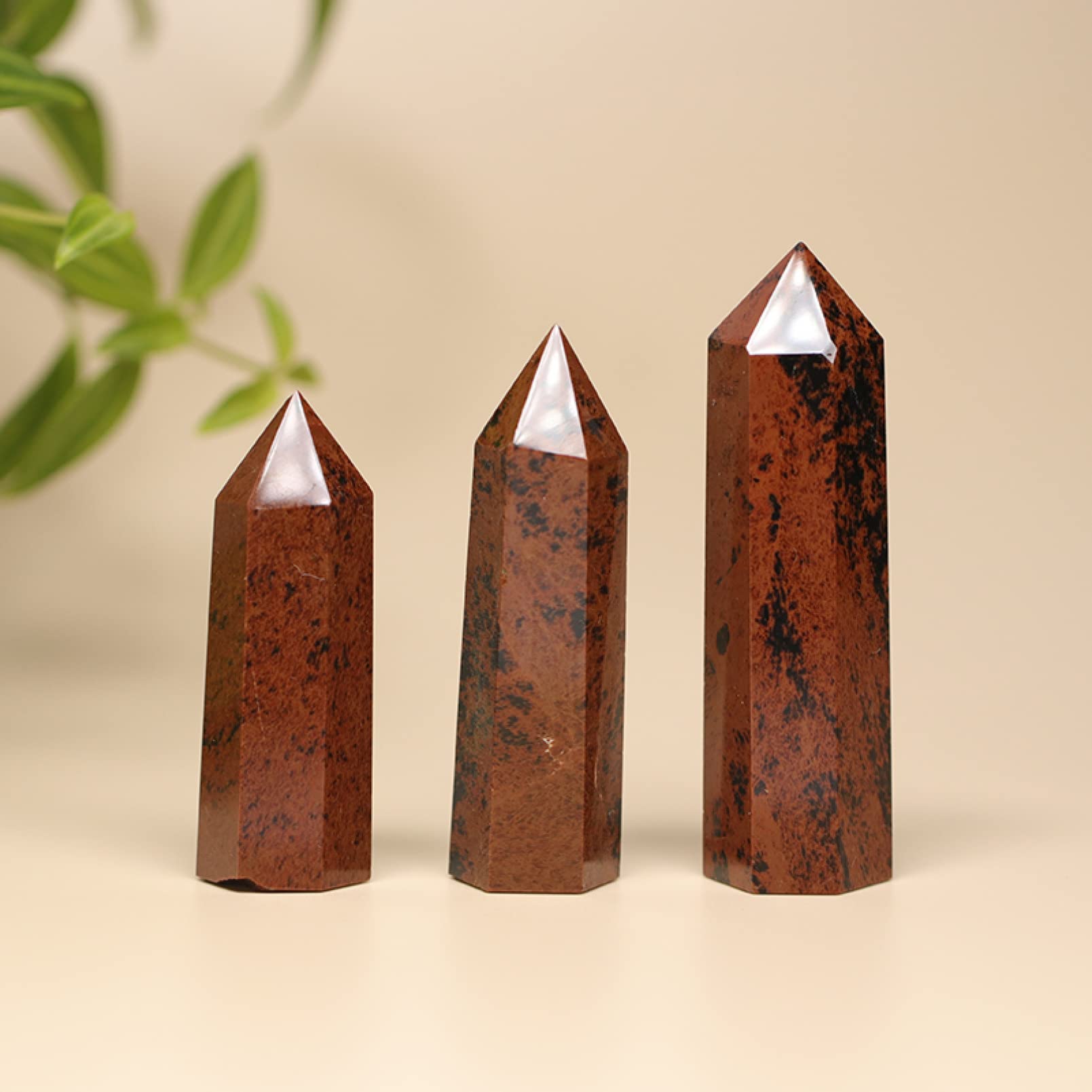Natural Obsidian Red Hexagon Crystal Rod - Home Decor, Stone Collection, DIY Craft, Lucky Gift for Housewarming, Meditation & Healing