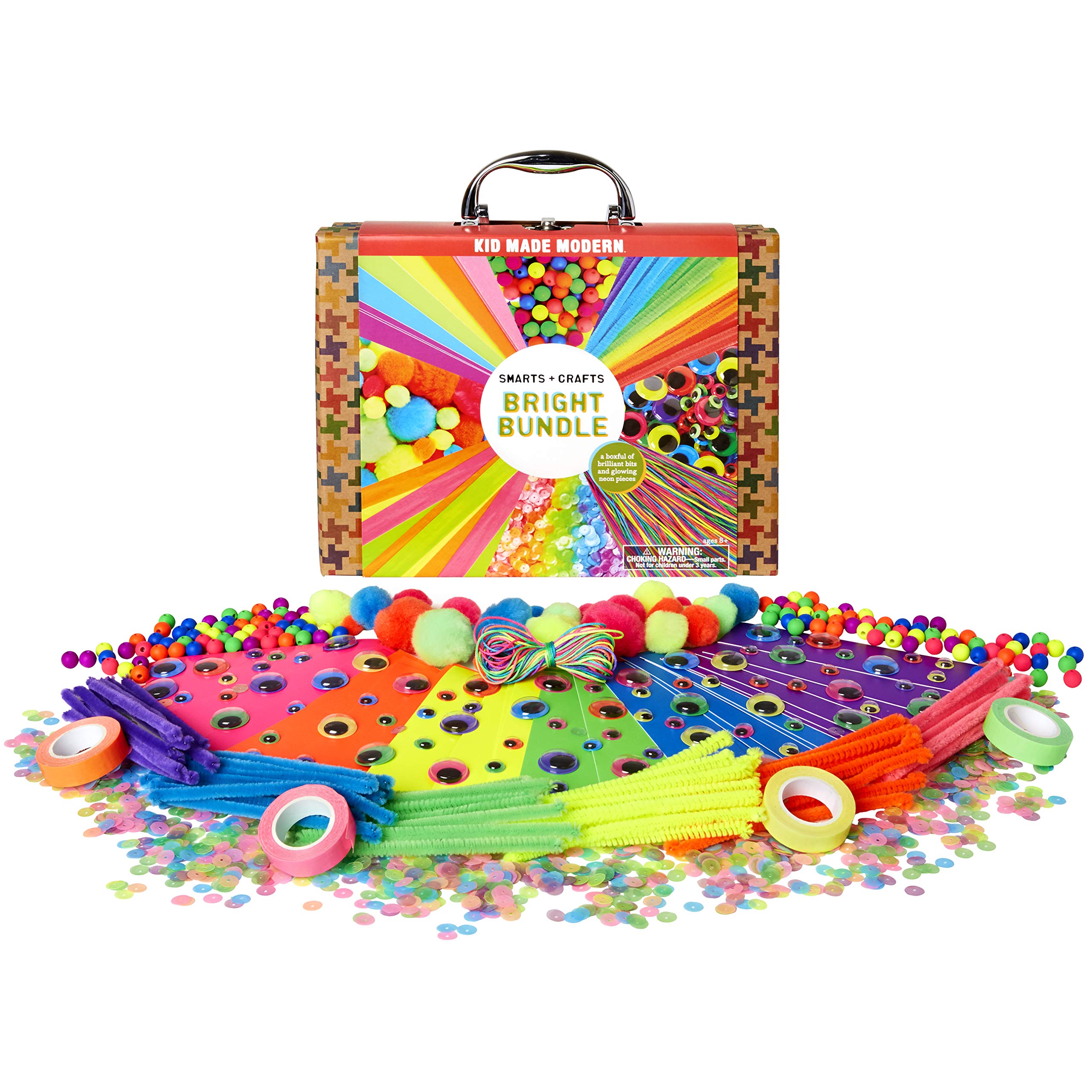 Kid Made Modern Smarts and Crafts Bright Bundle Craft Kit - Creative Art Supplies for Kids | DIY Projects, Birthday Gifts & Classroom Activities