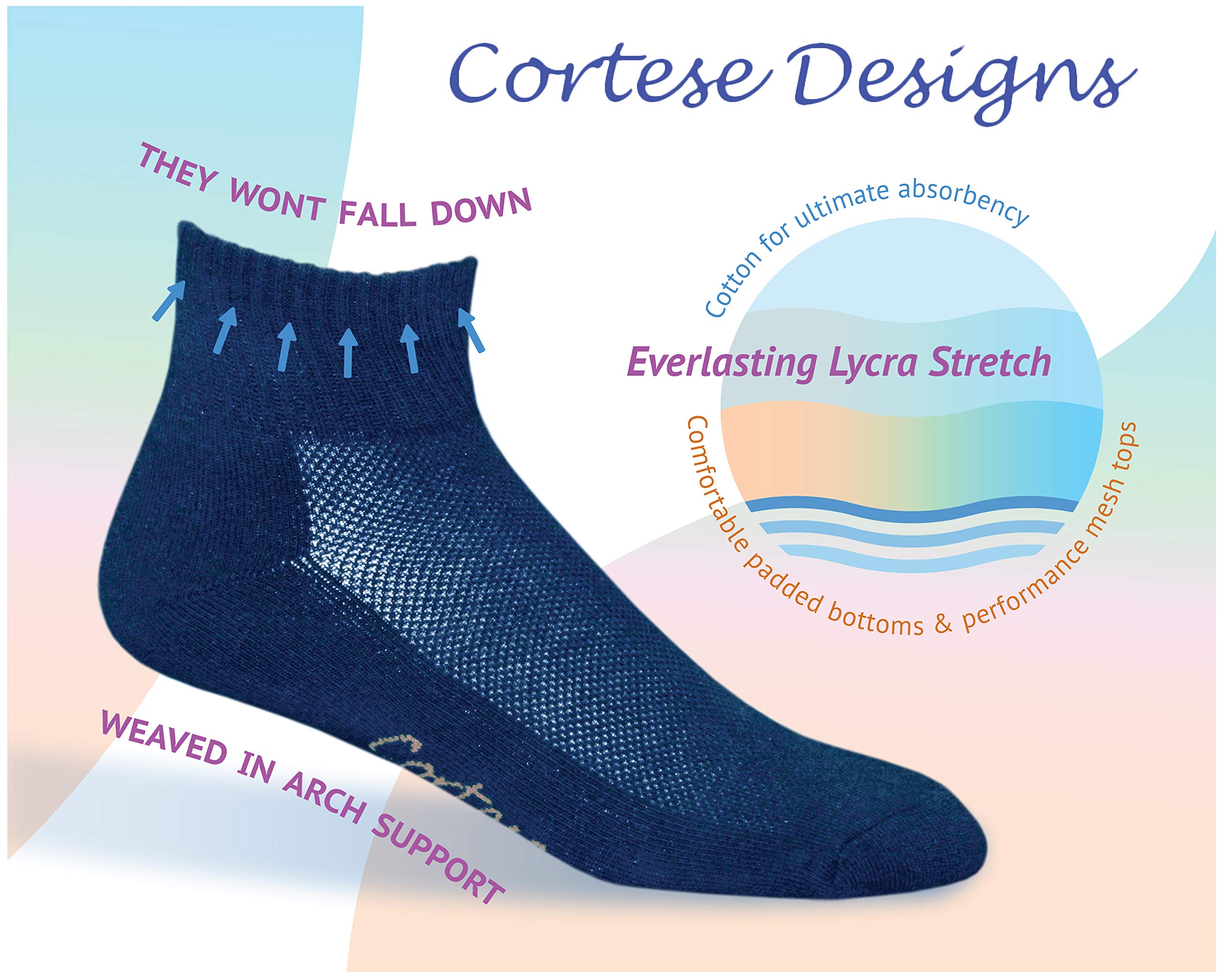 Men's Athletic Comfort Socks - Black Quarter Length Breathable Cushioned Sports Socks for Running, Gym & Everyday Wear
