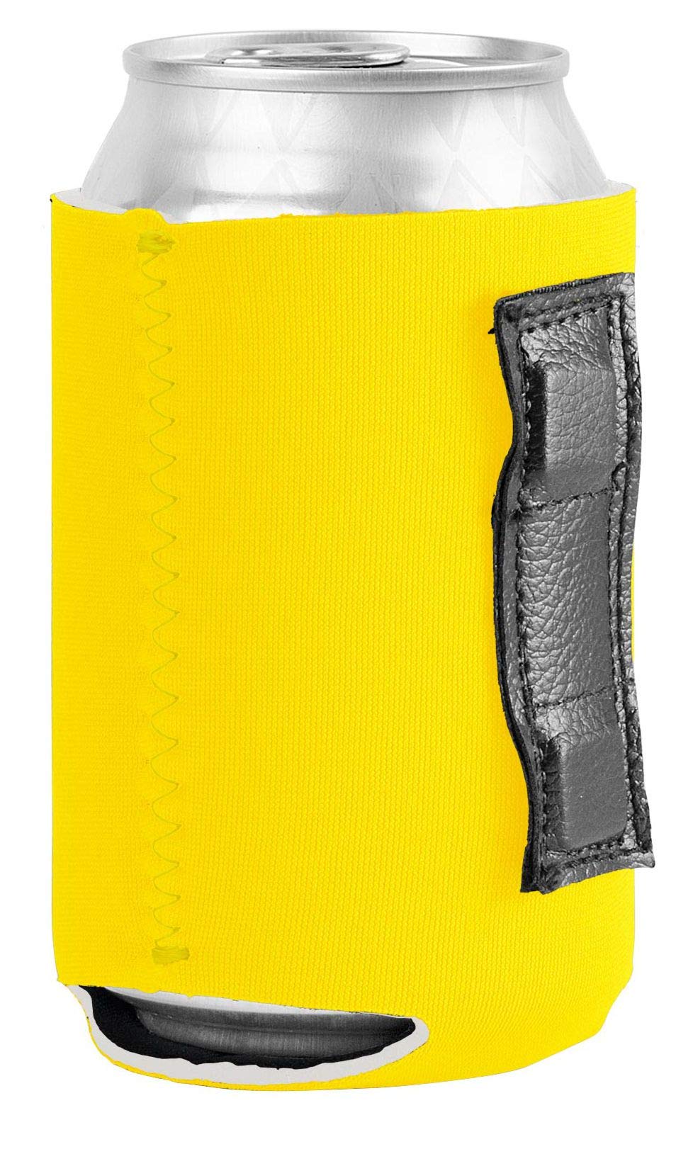 Magnetic Can Cooler for Camping & Outdoor Activities - Insulated Beer Soda Can Holder (Yellow, 1 Pack) - Perfect for Picnics, BBQs, and Beach Parties