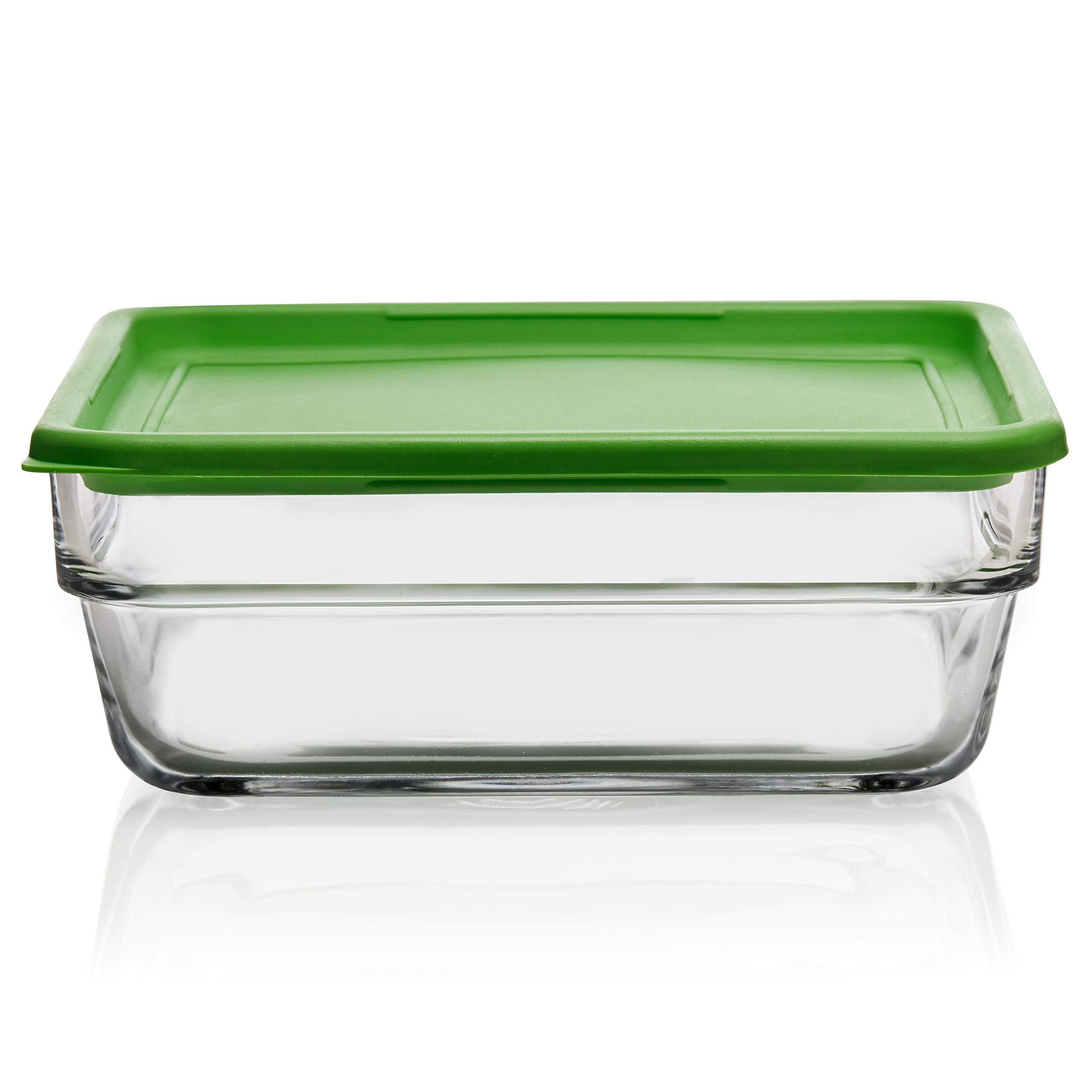 Libbey Stackable Large Glass Food Storage Containers with Airtight Lids - 4-Piece Set for Pantry Organization & Meal Prep