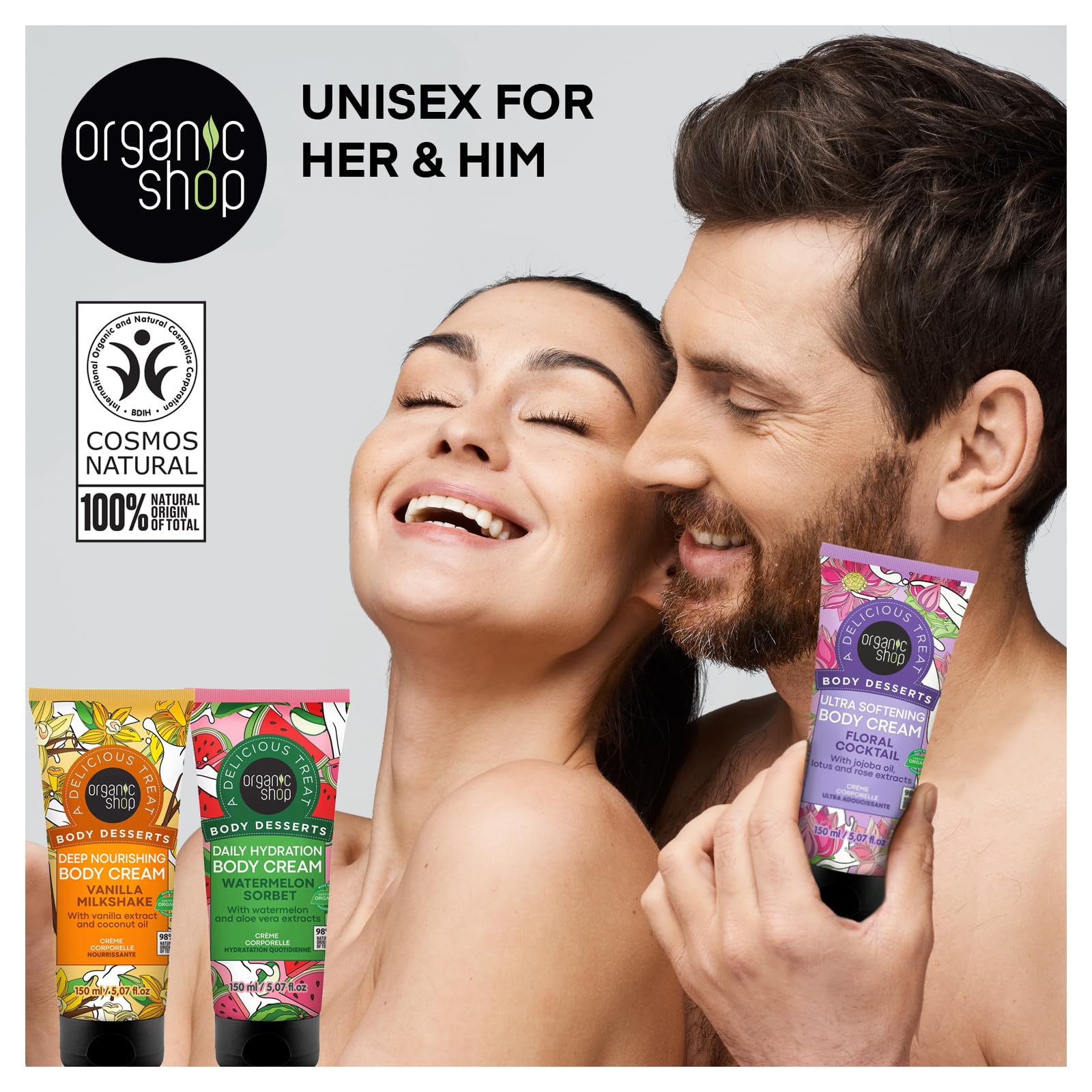 Organic Jojoba Oil & Lotus Rose Extract Body Cream - Ultra Softening Hydrating Vegan Moisturizer for Face, Hands & Body - 150ml Daily Intensive Care Lotion for Dry Skin Relief & Nighttime Hydration