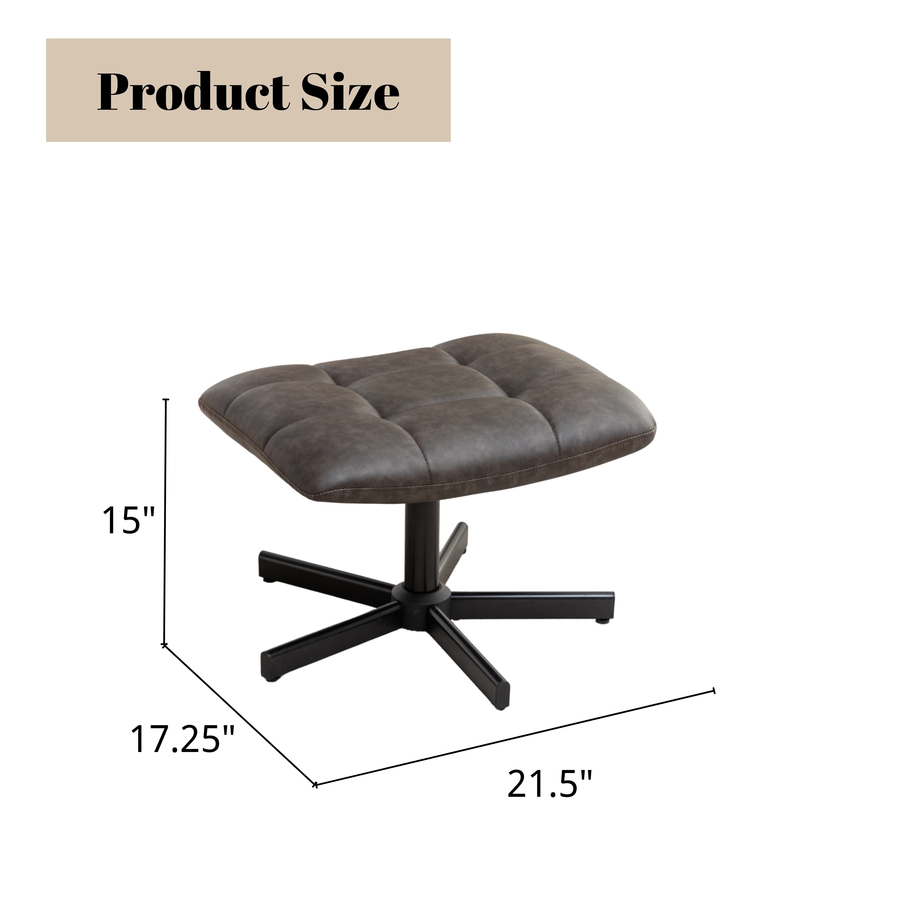 Roundhill Furniture Arlena Faux Leather Tufted Accent Chair with Ottoman Set - Modern Living Room Seating for Home Office, Bedroom or Lounge Area