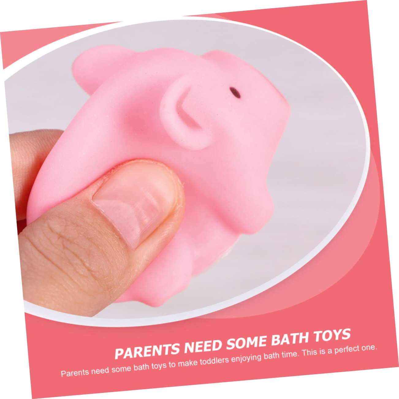 HEMOTON 30 Pcs Squeaky Piggy Bath Toys - Fun Pool Floating Toys for Toddlers & Kids, Plastic Animal Bathtub Play Set for Sensory Water Play & Baby Bath Time