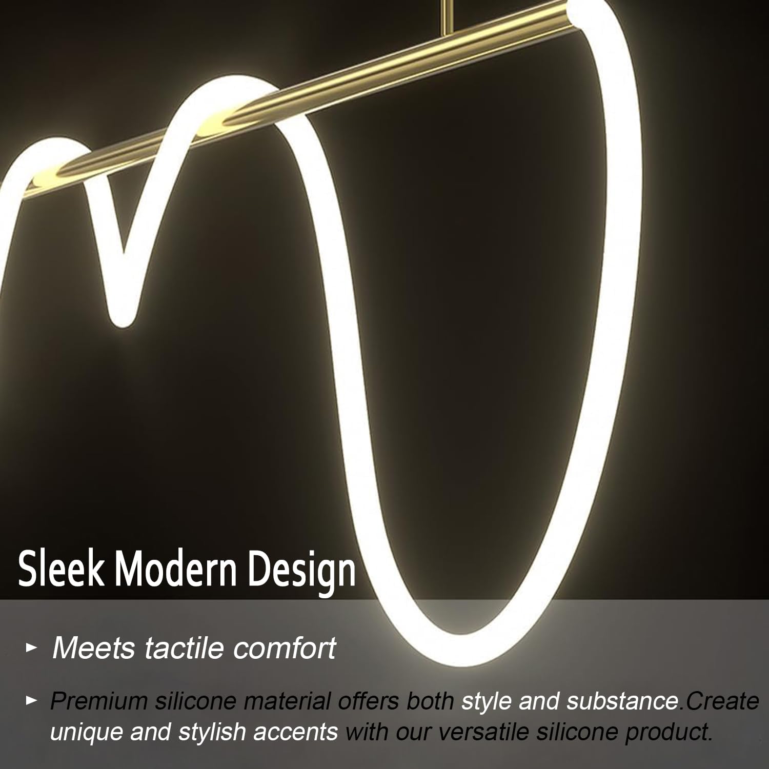 Modern Black LED Pendant Light - 39.4