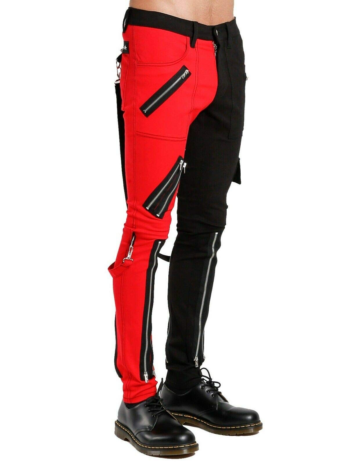 Gothic Women's Split Leg Bondage Pants - Heavy Weight Emo Rock Hard Trousers for Alternative Fashion | Perfect for Concerts, Cosplay, and Gothic Outfits