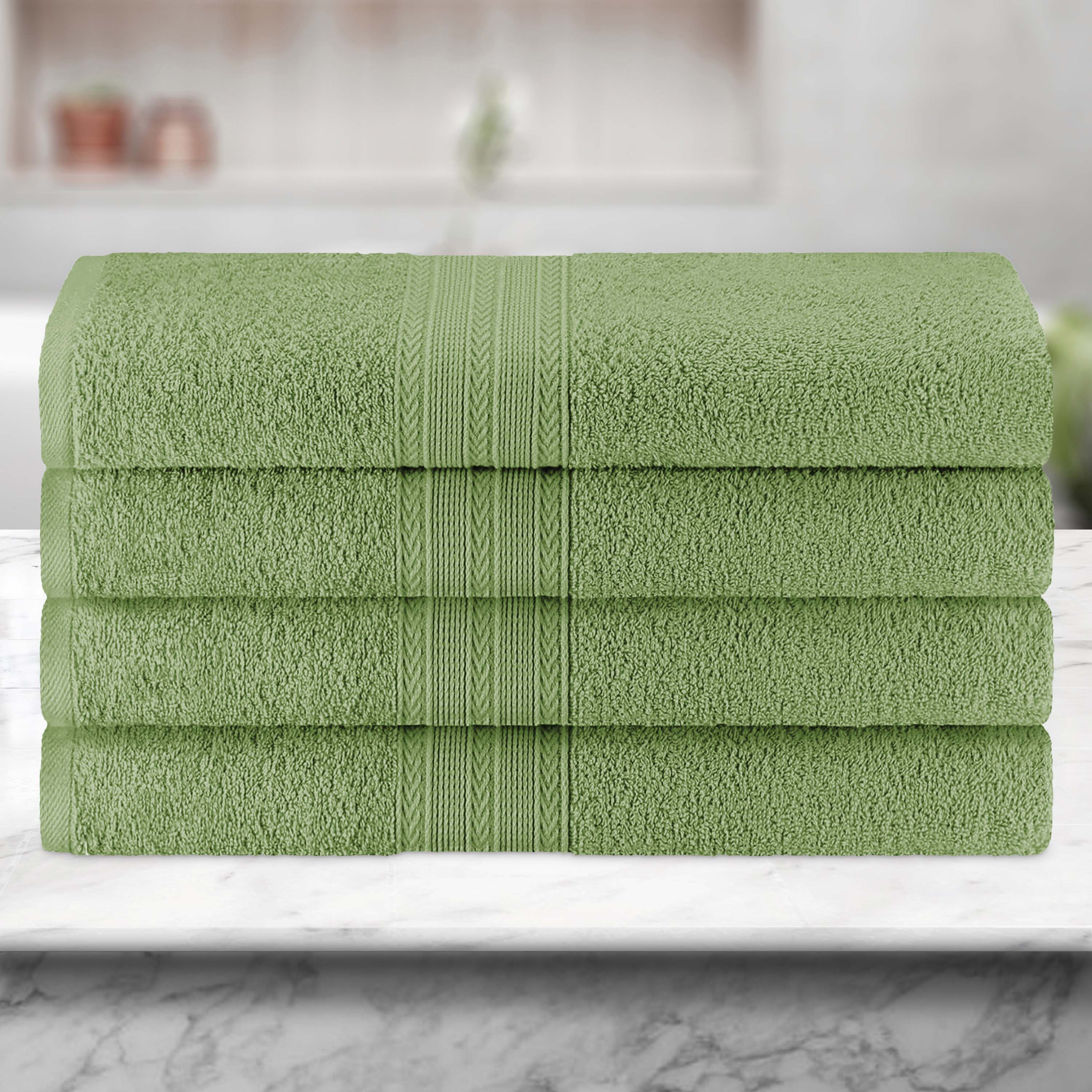 Premium 100% Cotton Eco-Friendly 4-Piece Bath Towel Set - Soft, Absorbent & Hypoallergenic - Perfect for Spa, Bathroom & Beach Use