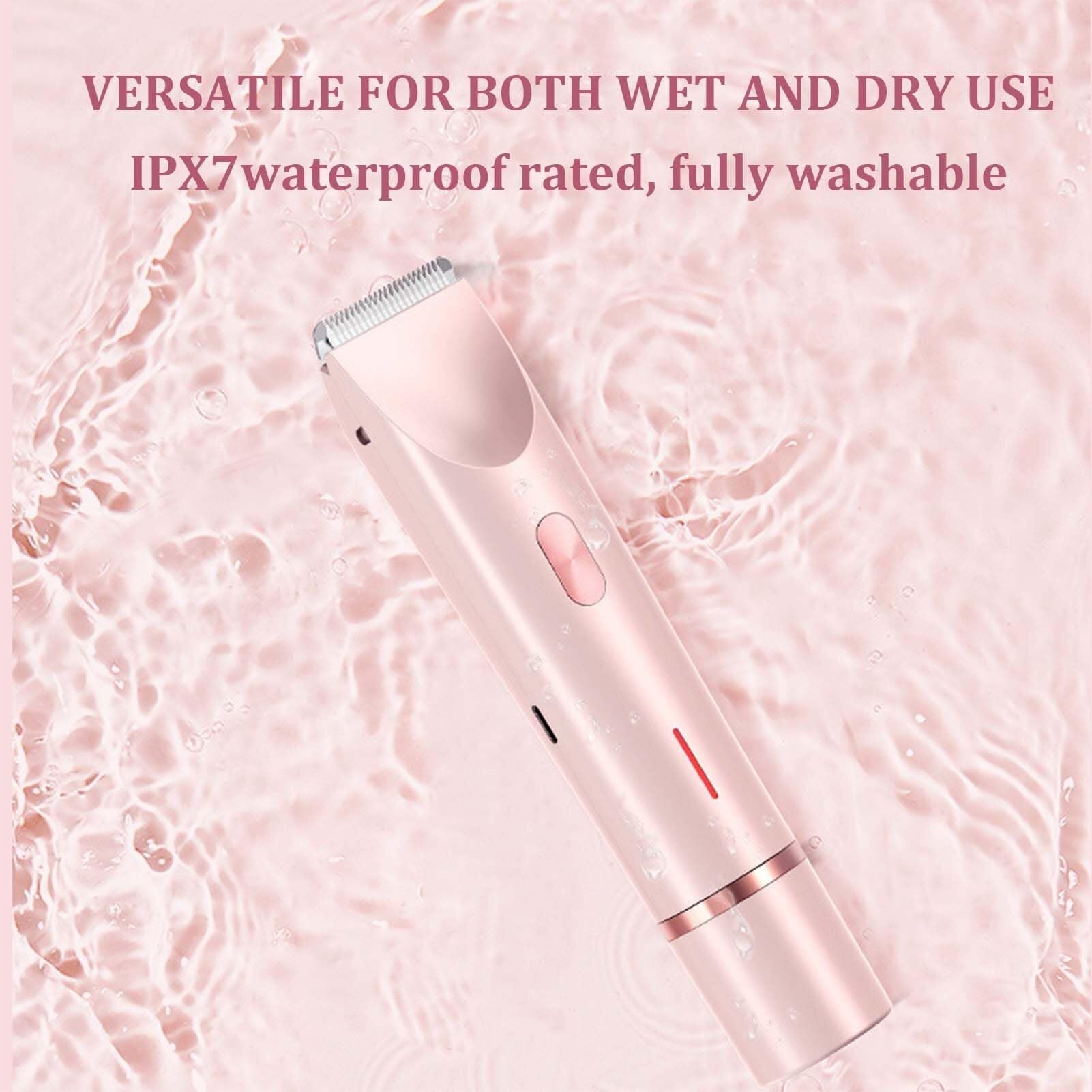 Ezme Comfort 2-in-1 Electric Lady Shaver - Dual Head Rechargeable Wet & Dry Shaver for Women | Waterproof Trimmer for Face, Arms, Legs & Bikini Line | Smooth Shaving at Home or Travel