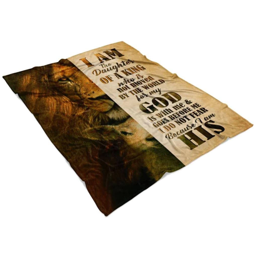 Christian Prayer Blanket with Bible Verse - Lion and Lamb Design for Women | Religious Gift for Church, Bible Study & Comforting Prayers