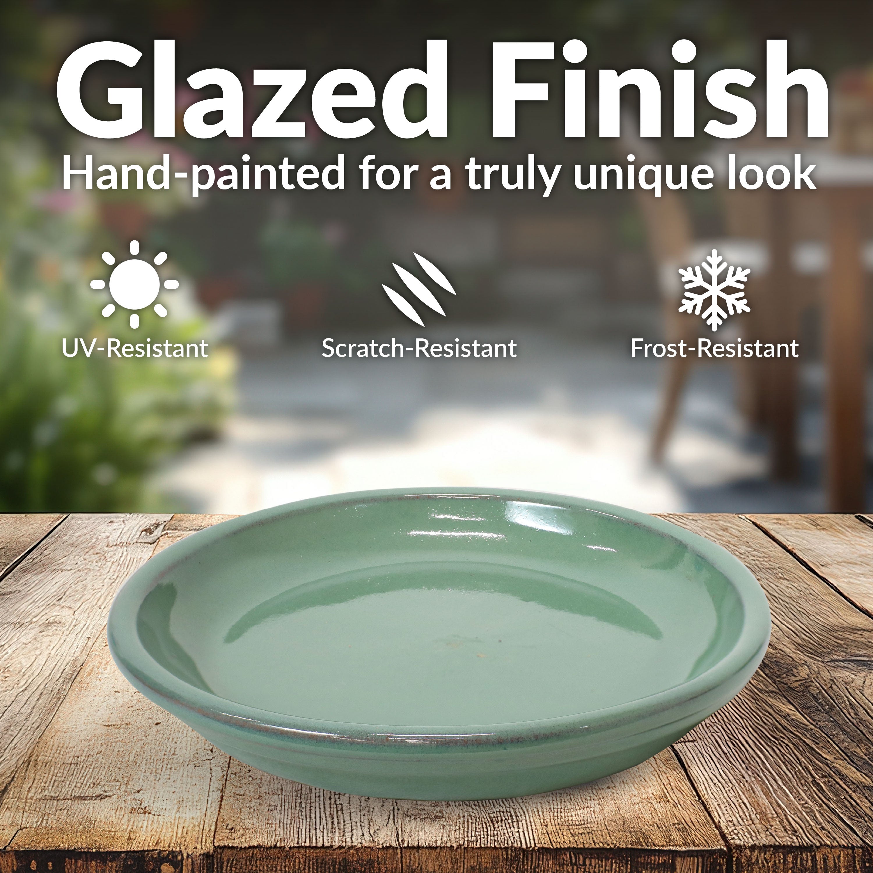 Sunnydaze 4-Pack Glazed Ceramic Plant Saucers for Indoor & Outdoor Potted Plants – Perfect for Home, Garden, and Patio Decor