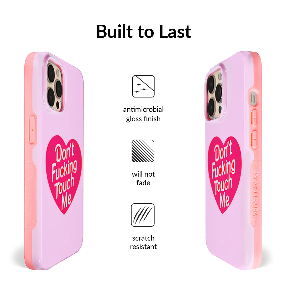 Don't Touch Me iPhone Case - Funny Protective Cover for iPhone 12/13/14/15 Pro Max - Perfect for Office, School & Everyday Use