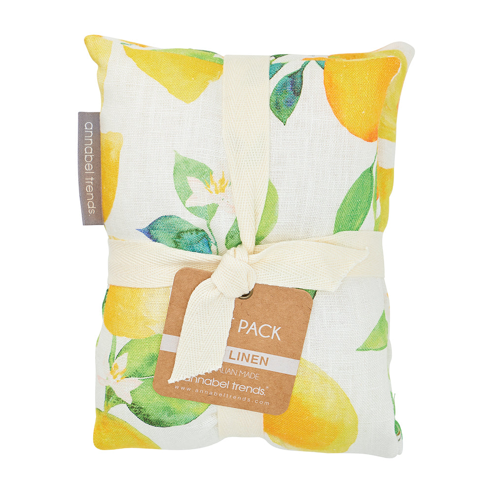 Linen Heat Pack Pillow with Amalfi Citrus Scent - Microwaveable for Pain Relief & Relaxation - Perfect for Neck, Shoulder & Back Pain Relief at Home or Office