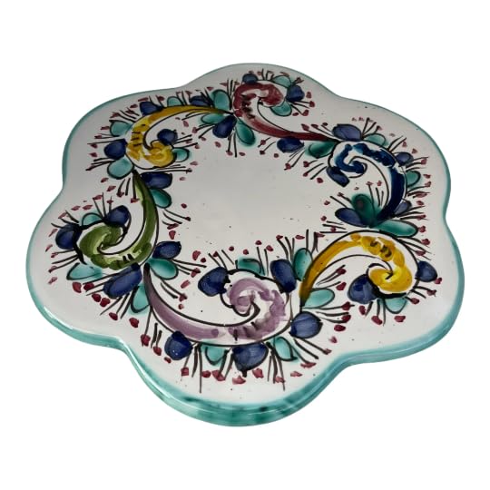 Italian Ceramic Trivet - Hand Painted Pot Holder for Hot Dishes | Amalfi Coast Pottery | Kitchen & Dining Decor