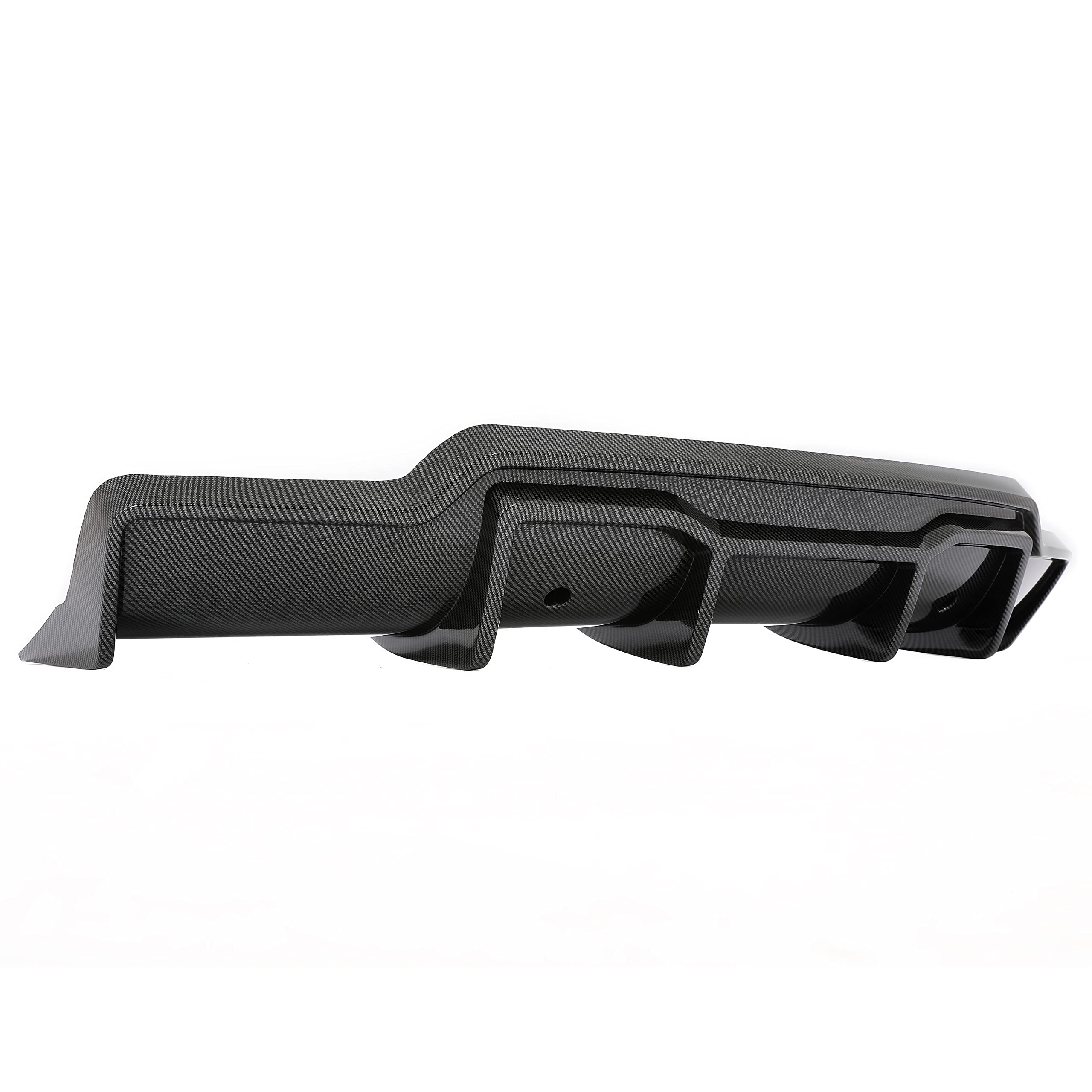 KUAFU Rear Bumper Diffuser for 2017-2023 Tesla Model 3 Sedan - V Style Carbon Fiber Lower Bumper Lip Spoiler & Valance Protector Body Kit | Enhances Aerodynamics & Sporty Look for Street Racing & Car Shows