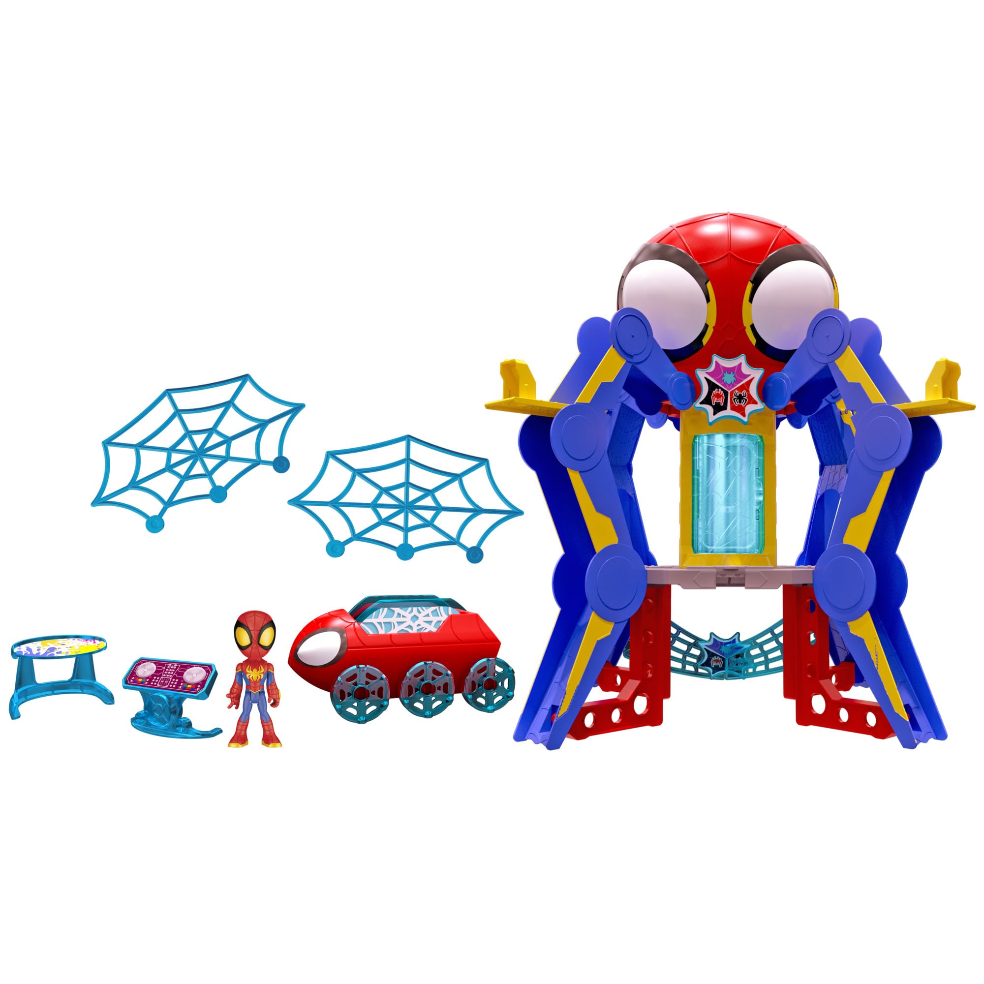 Spidey and His Amazing Friends Web-Spinners Web-Quarters Playset - Marvel Superhero Action Figure Toy Set with Vehicle & Accessories for Kids Ages 3+ | Pretend Play, Birthday Gift, Superhero Adventure Roleplay