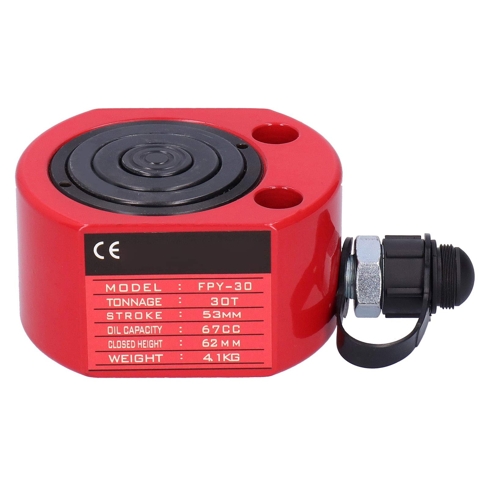 30T Thin Type Hydraulic Cylinder FPY-30 with Hollow Hole - Heavy Duty Industrial Hydraulic Jack for Machinery, Automotive Repair & Construction Equipment