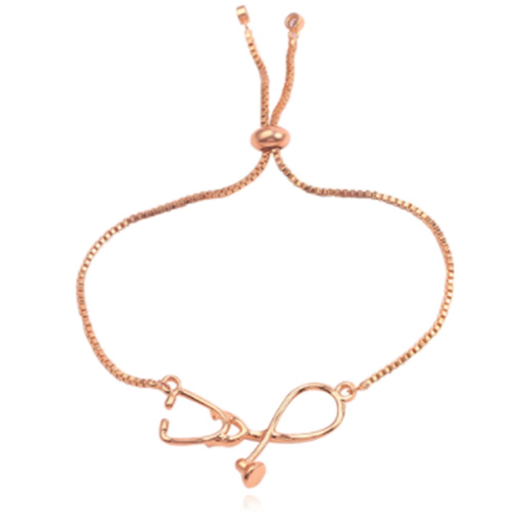 RN LPN Nurse Bracelet - Rose Gold Medical Jewelry Gift for Nursing Students & Doctors - Perfect for Graduation, Appreciation & Daily Wear
