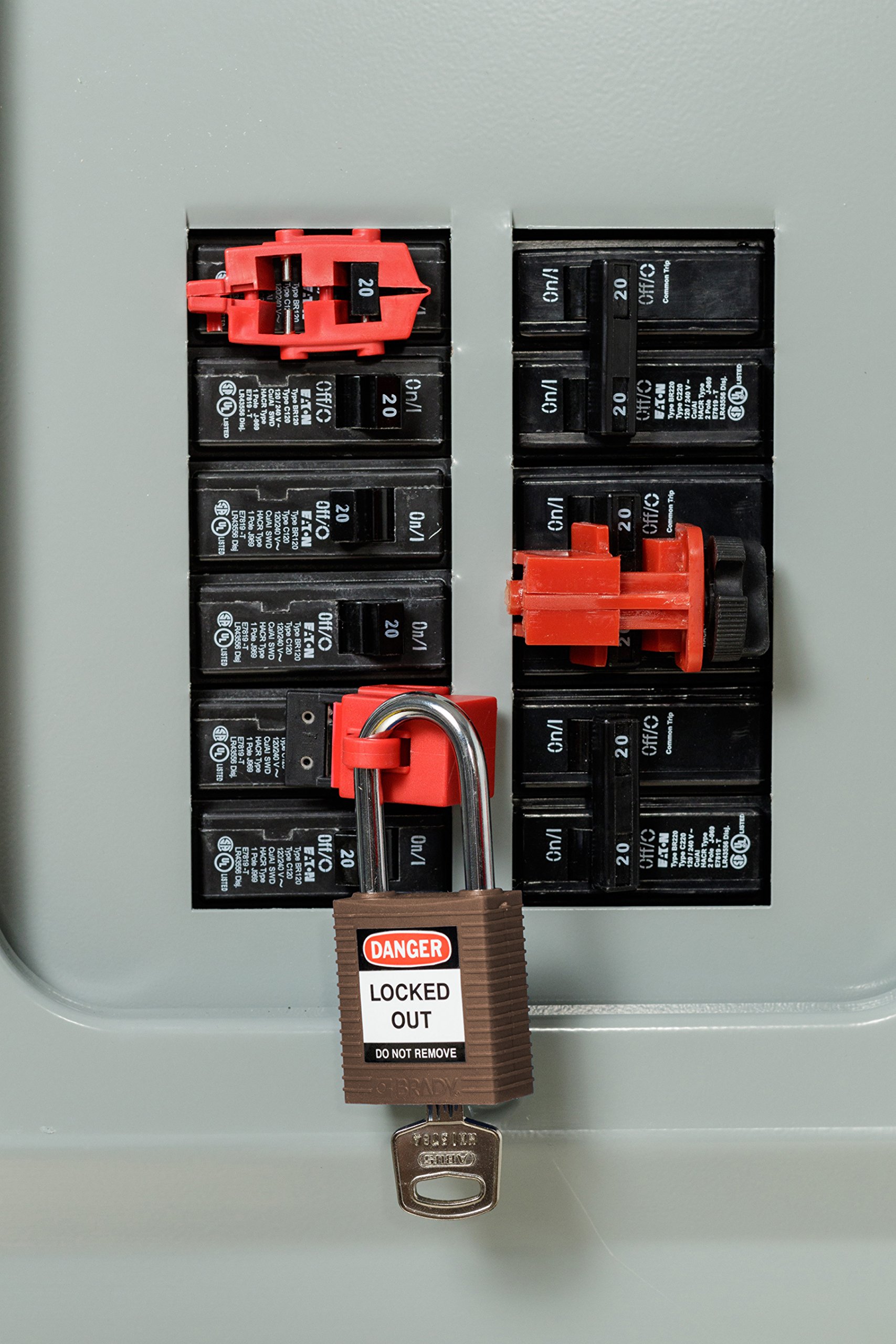 Brady 118964 Brown Compact Safety Lock - Keyed Alike (6 Locks) - Secure Cabinets, Toolboxes & Storage Units for Home & Office Safety