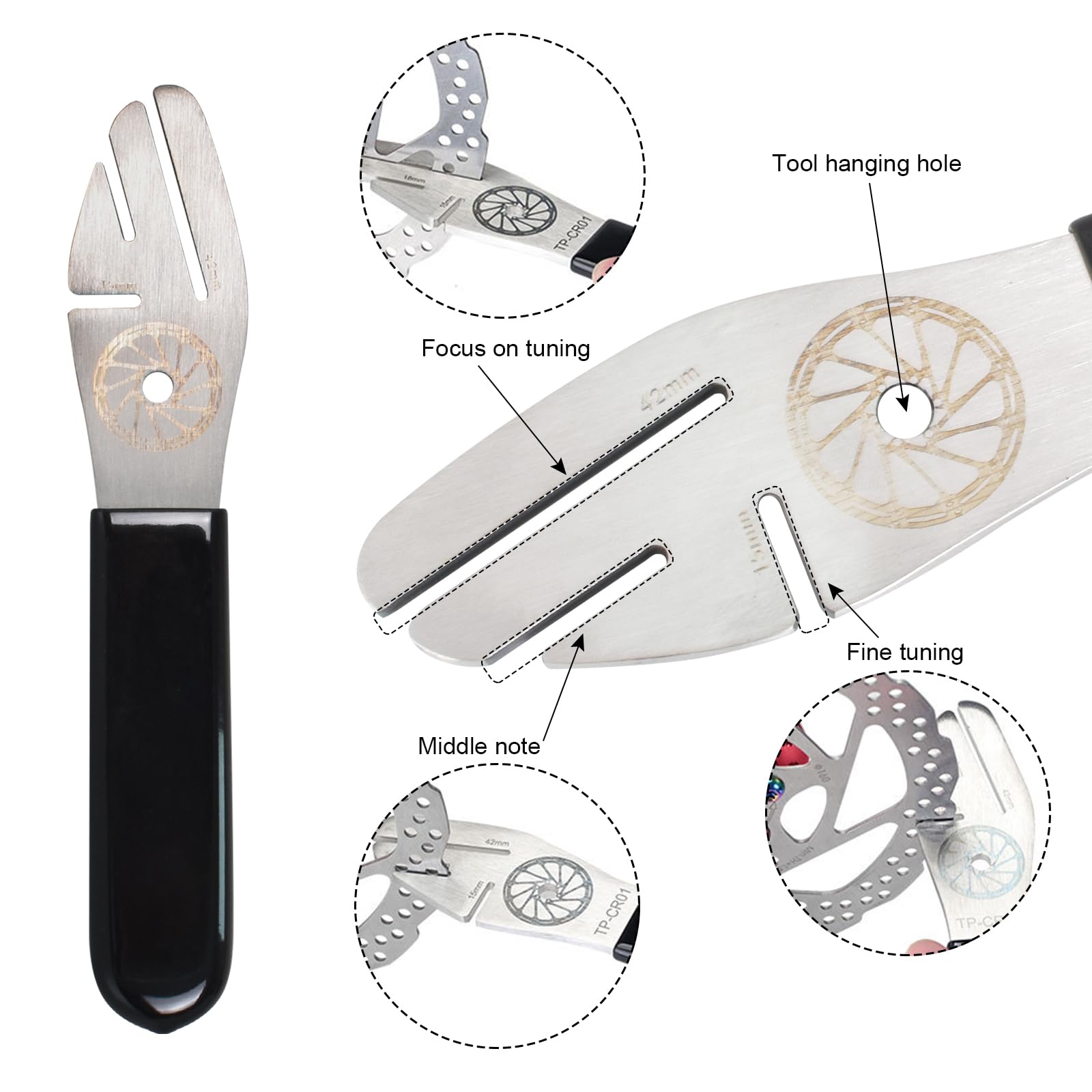 Kioiner 3-Piece Bike Disc Brake Alignment Tool Kit - Stainless Steel Bicycle Rotor Truing Wrench & Brake Pad Adjuster for Mountain & Road Bikes - Perfect for DIY Bike Maintenance & Professional Repair Shops