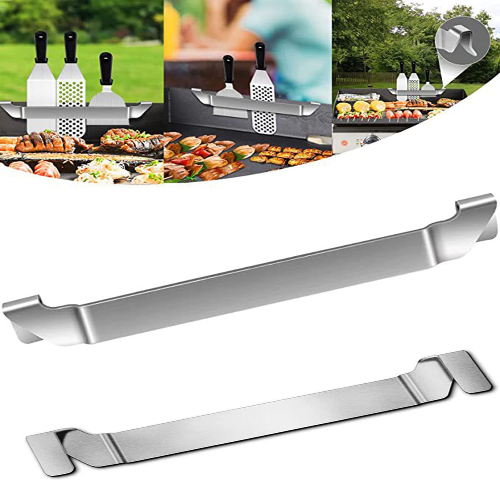 Stainless Steel Griddle Spatula Holder - BBQ Tool Rack for Outdoor Camping, Picnic & Grilling - Heavy Duty Barbecue Accessories Storage Organizer - Perfect for Backyard Cookouts, Tailgating & RV Trips