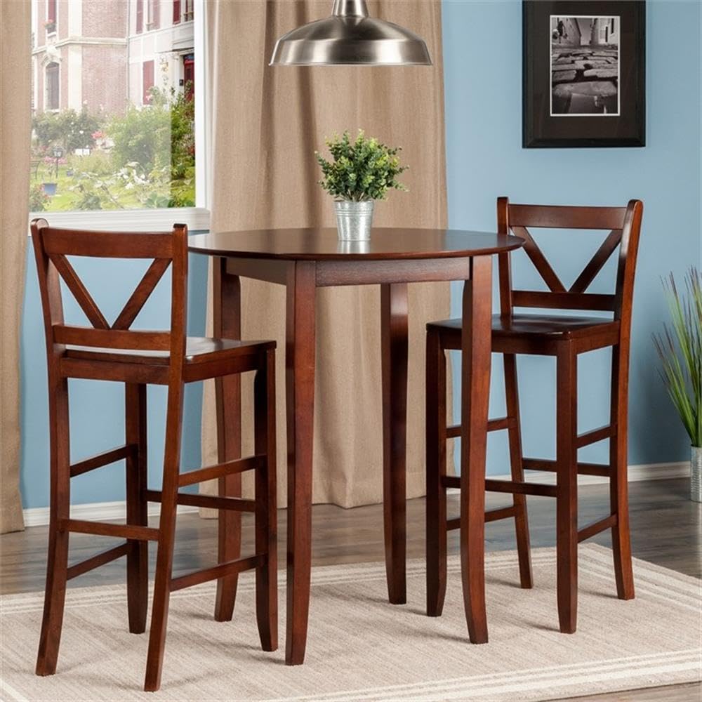 Winsome Fiona Brown Wooden Back Stool - Stylish & Comfortable Seat for Dining, Kitchen, Living Room & Office