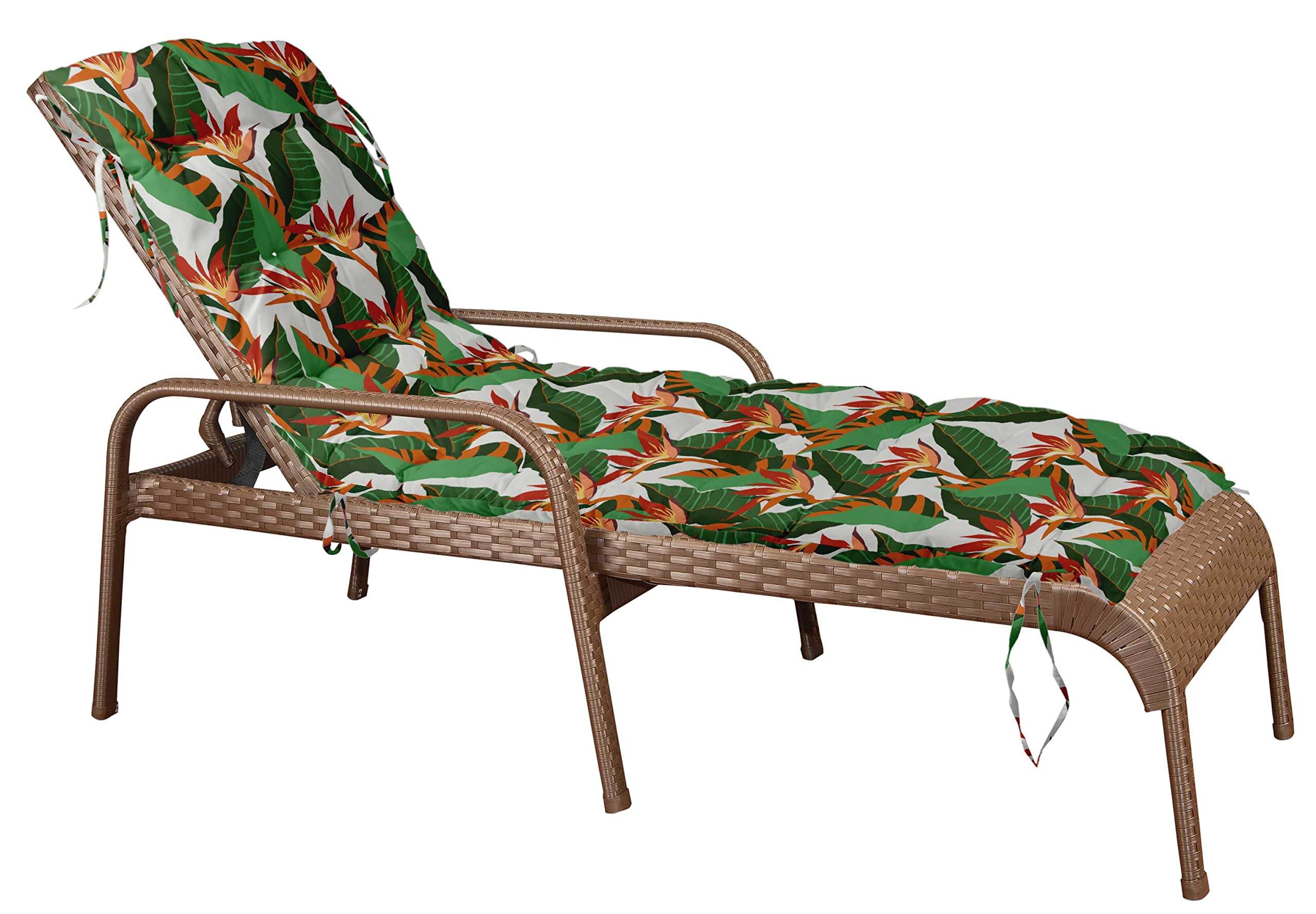 Quilted Thick Padded Seat Cushion for Rocking Chair, Sofa & Recliner - 74 x 23 Inches with Secure Ties - Perfect for Outdoor Garden, Terrace & Bench Use - White