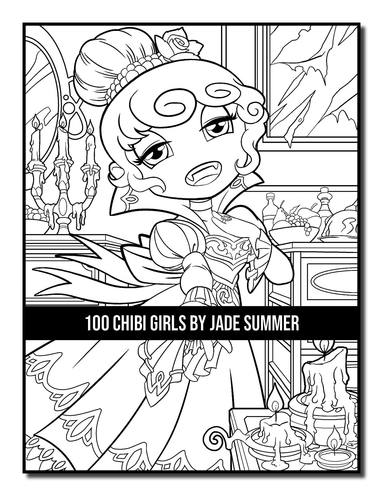 100 Chibi Girls: Cute & Fantasy Adult Coloring Book with Horror & Christmas Themes - Perfect for Stress Relief, Gifts & Creative Relaxation