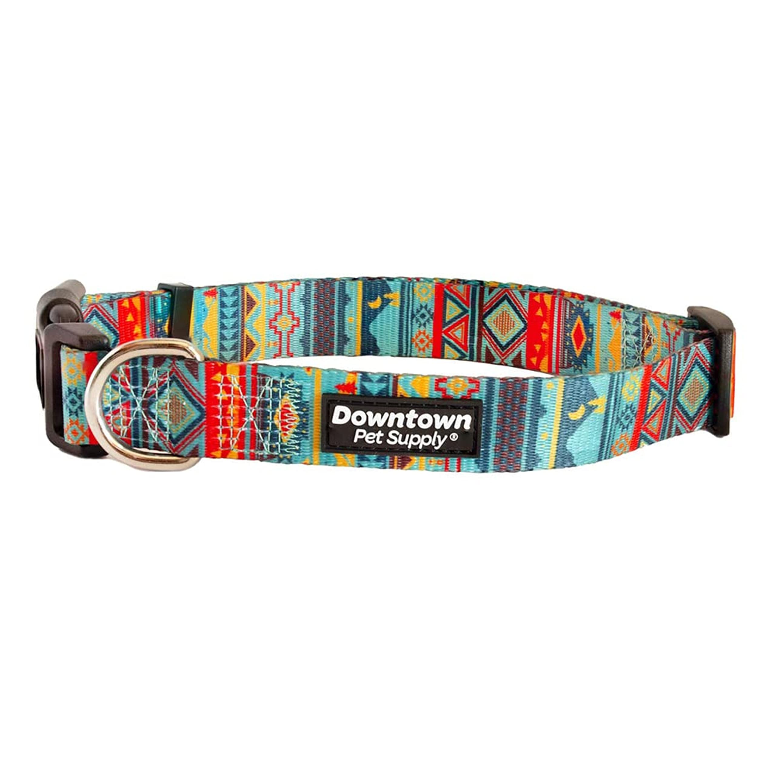 **Downtown Pet Supply - Lightweight Adjustable Dog Collar with Quick Buckle & D-Ring - Hand Wash Safe - Tribal Print - Small Size for Small Dogs - Perfect for Walks, Training & Outdoor Adventures**